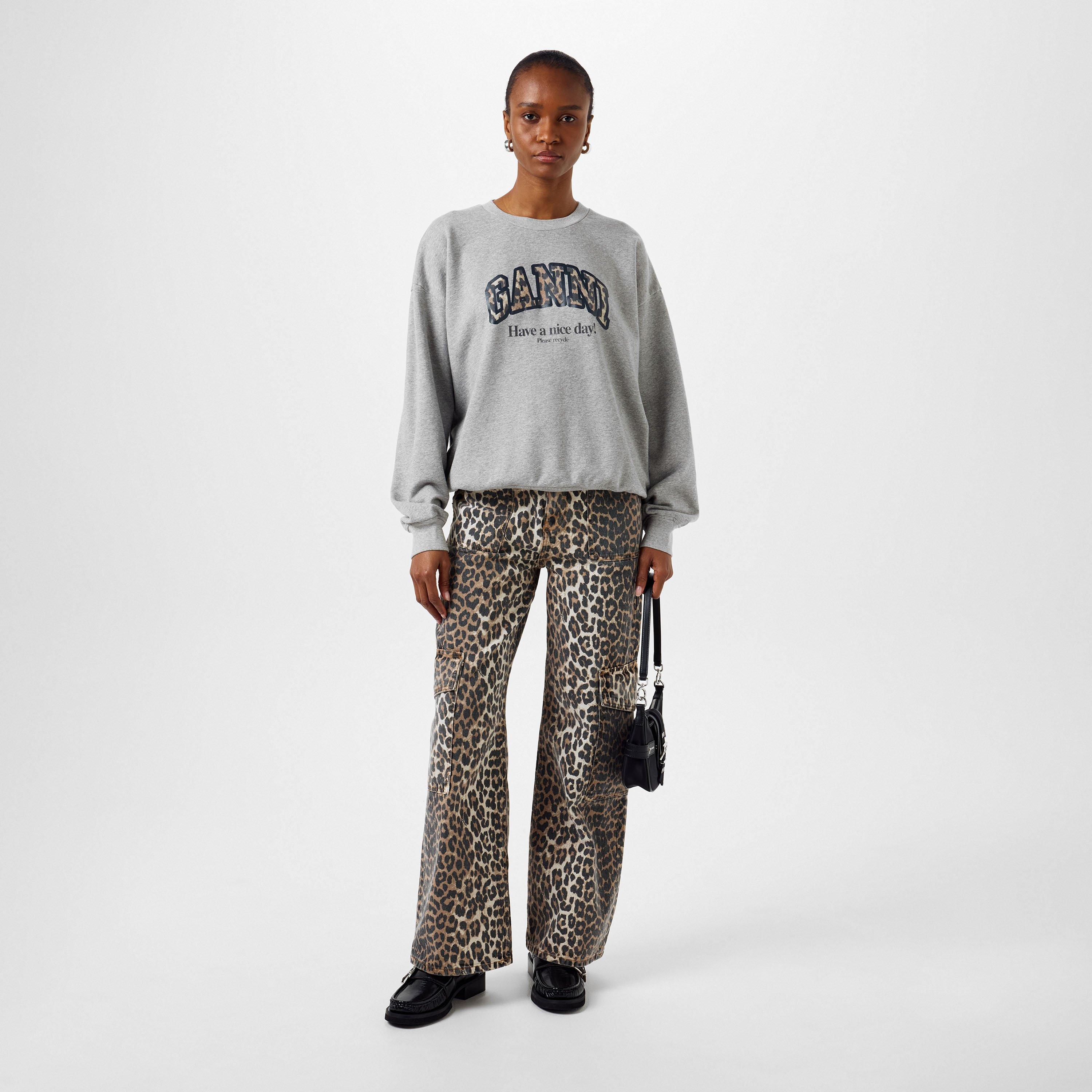 Paloma Melange - Ganni - Women's Graphic Crew-neck Sweatshirt - 4