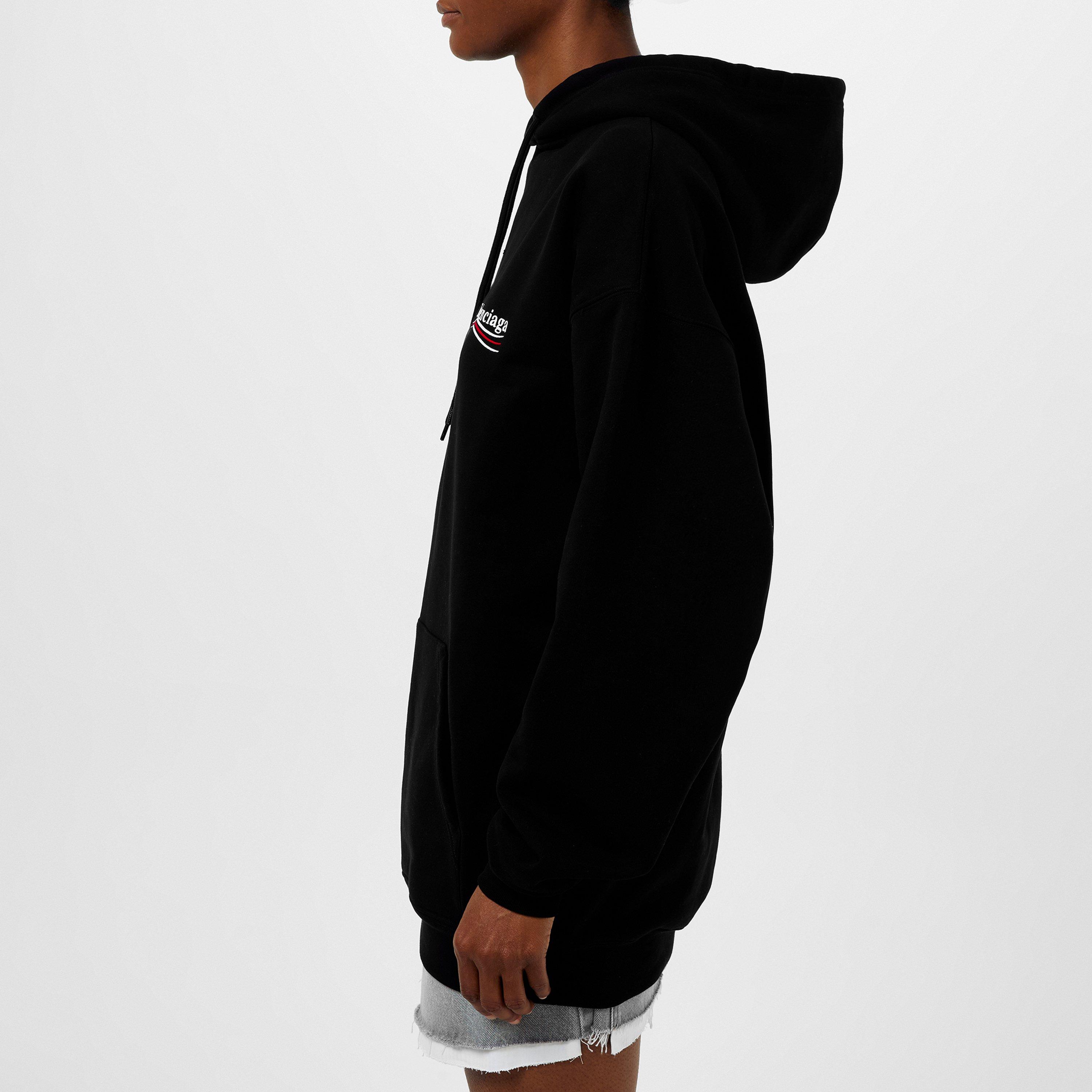 トップス balenciaga Campaign Logos hoodie xs BALENCIAGA Logo's Hoodie BLACK | Base Blu