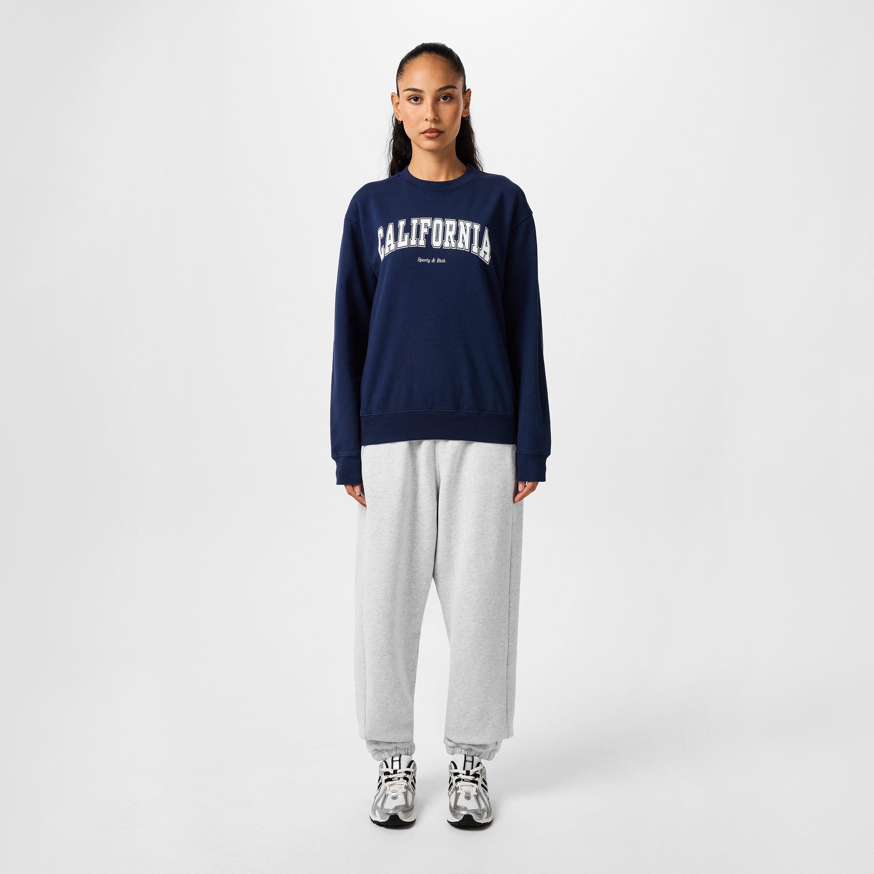 Navy White - Sporty and Rich - California Sweatshirt - 4