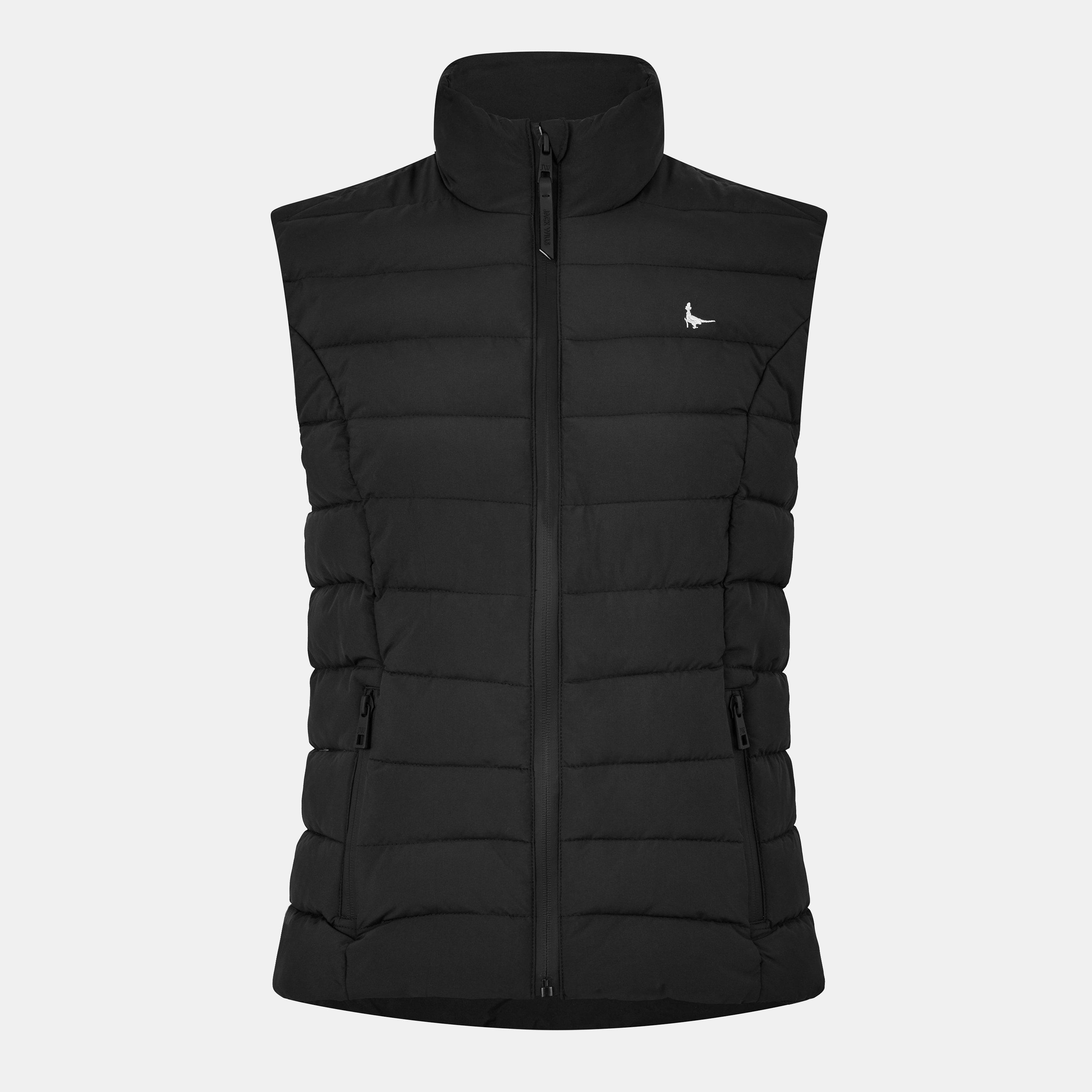 Black - Jack Wills - Women's Badwell Lightweight Waterproof Puffer Gilet - 1