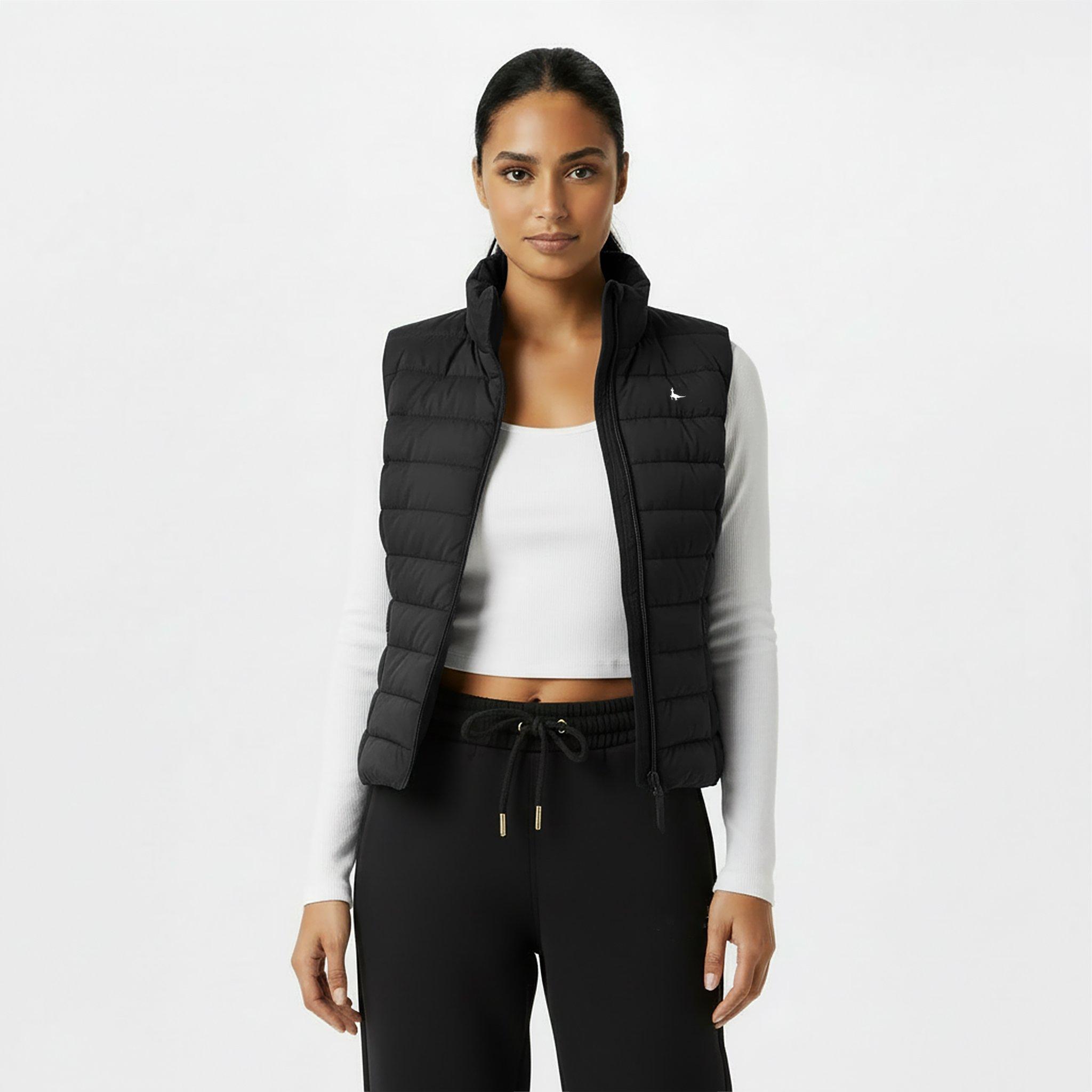 Black 09 - Jack Wills - Women's Badwell Lightweight Waterproof Puffer Gilet - 3