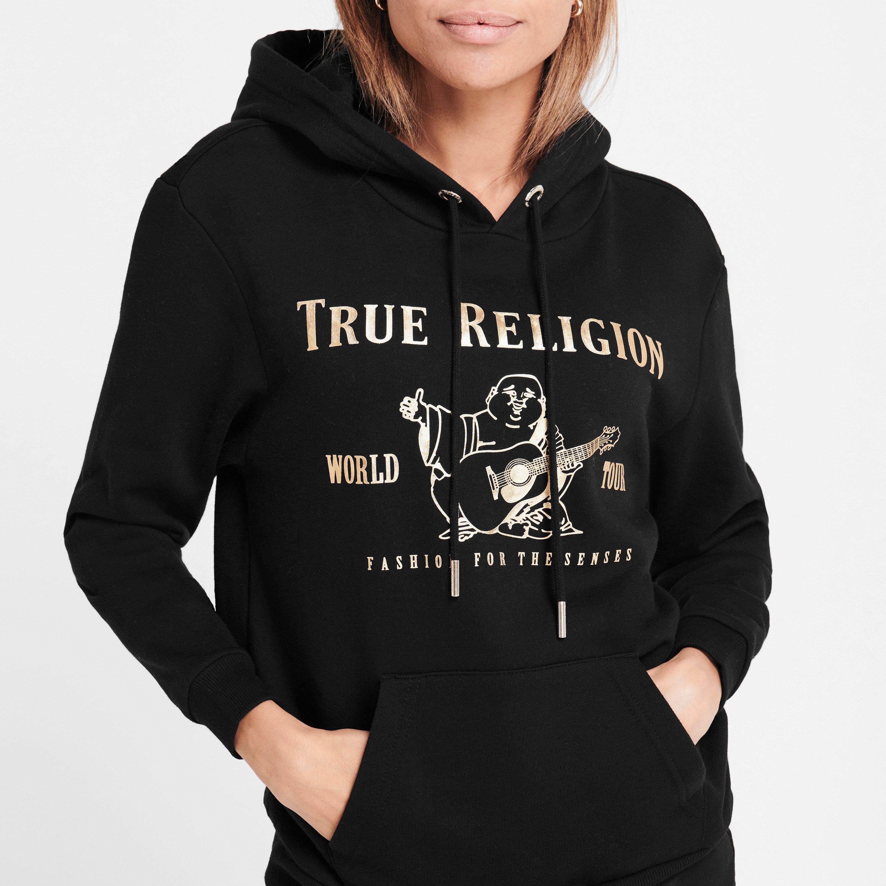 True religion black and gold sweatshirt sale