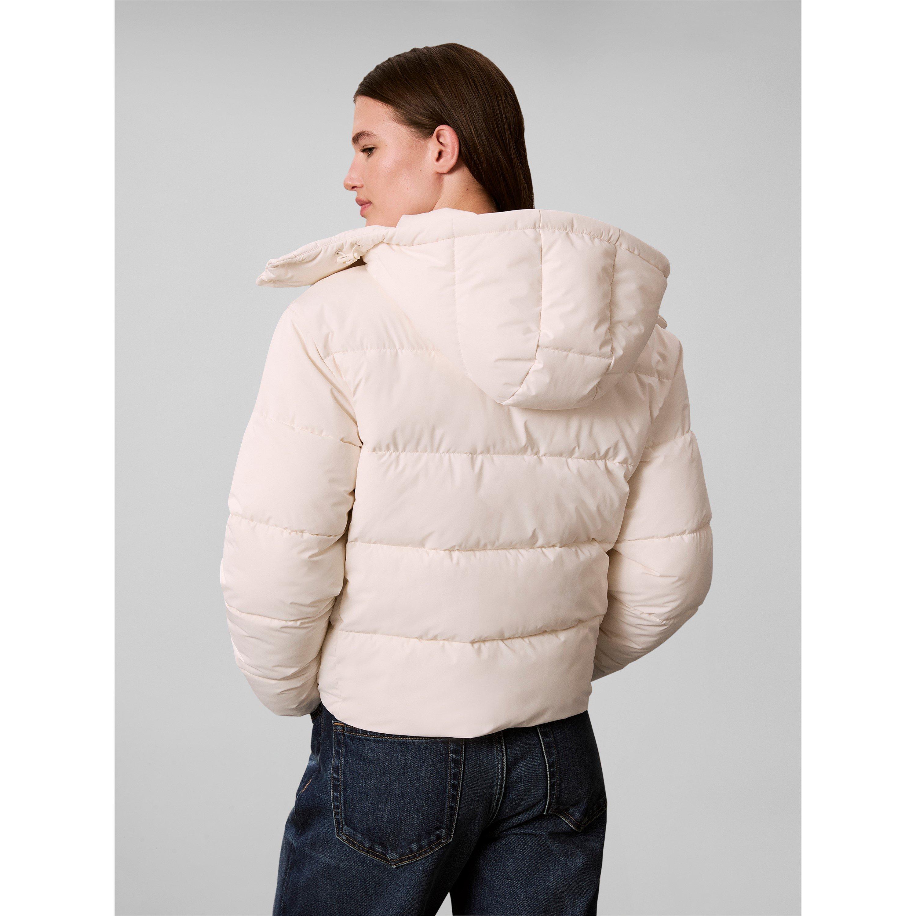 White - Calvin Klein Jeans - Women's  Essential Water Resistant RDS-Certified Down Short Puffer Jacket - 6