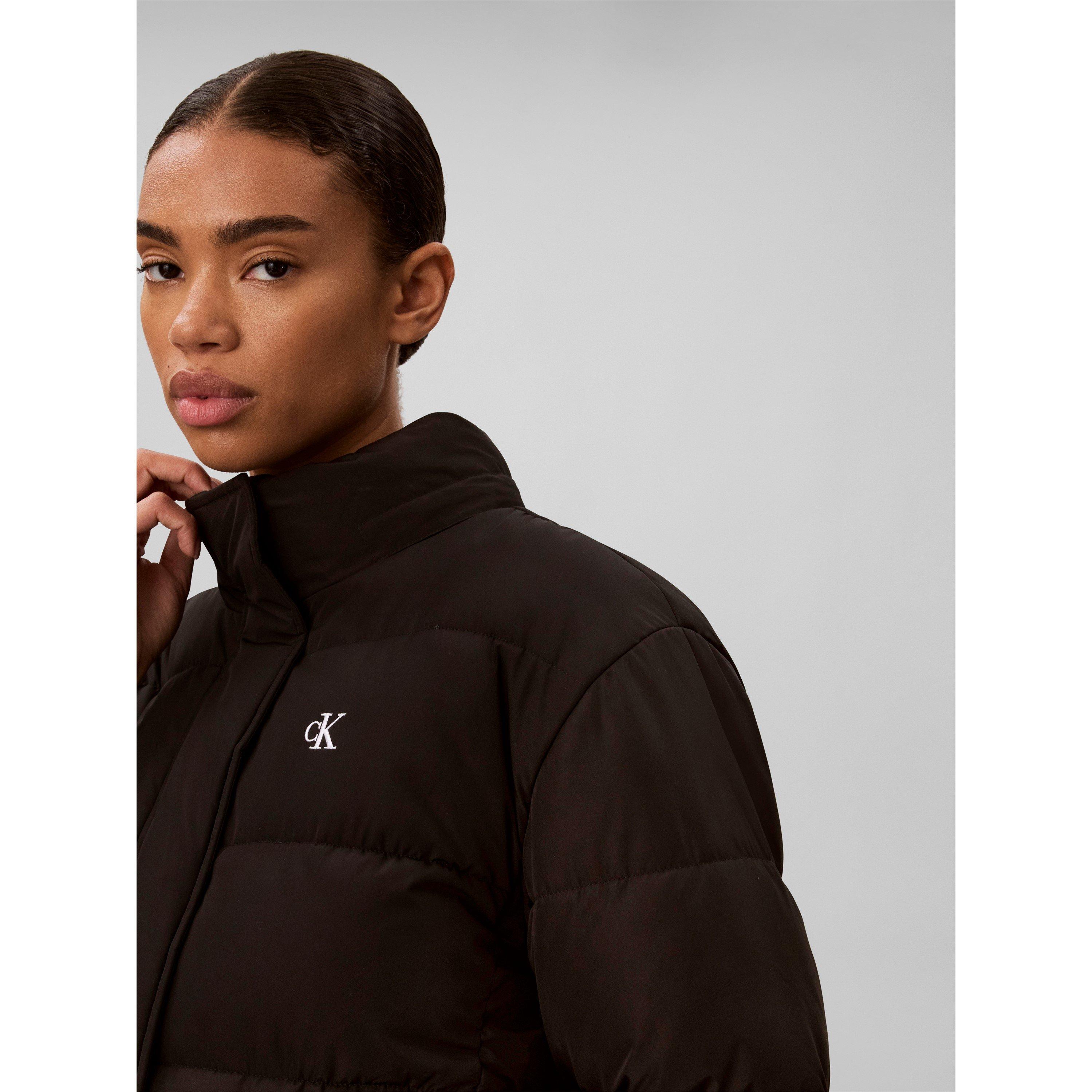 Black - Calvin Klein Jeans - Women's  Essential Water Resistant RDS-Certified Down Short Puffer Jacket - 3