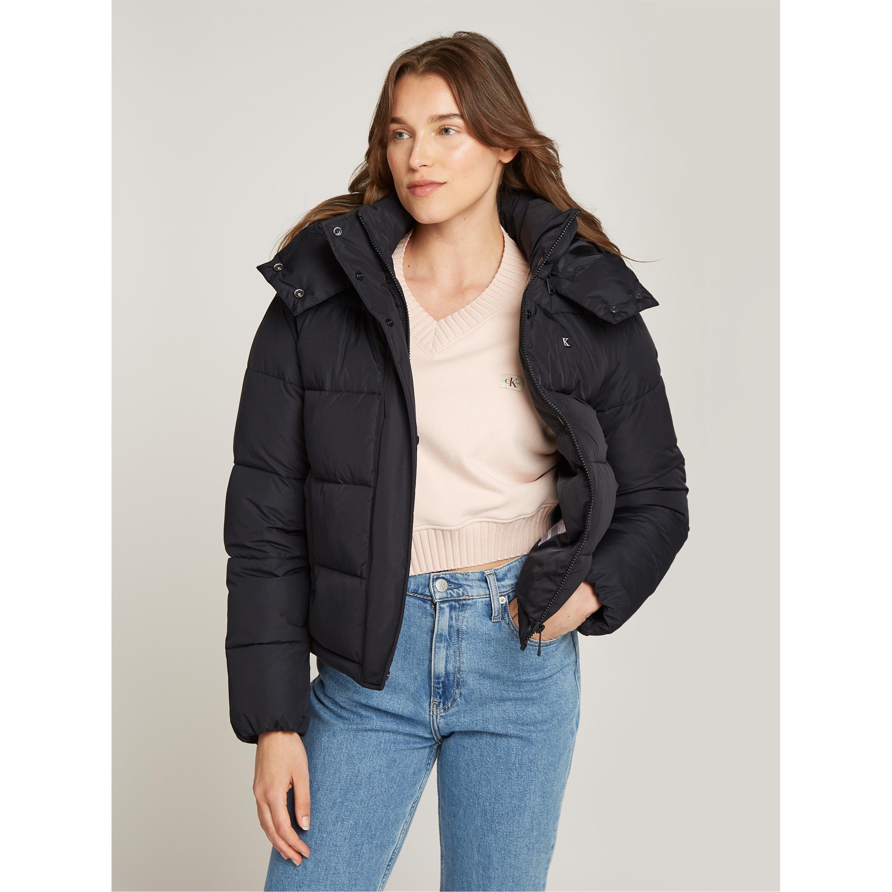 Ck Black - Calvin Klein Jeans - Women's Essential Water Resistant RDS-Certified Down Short Puffer Jacket - 1