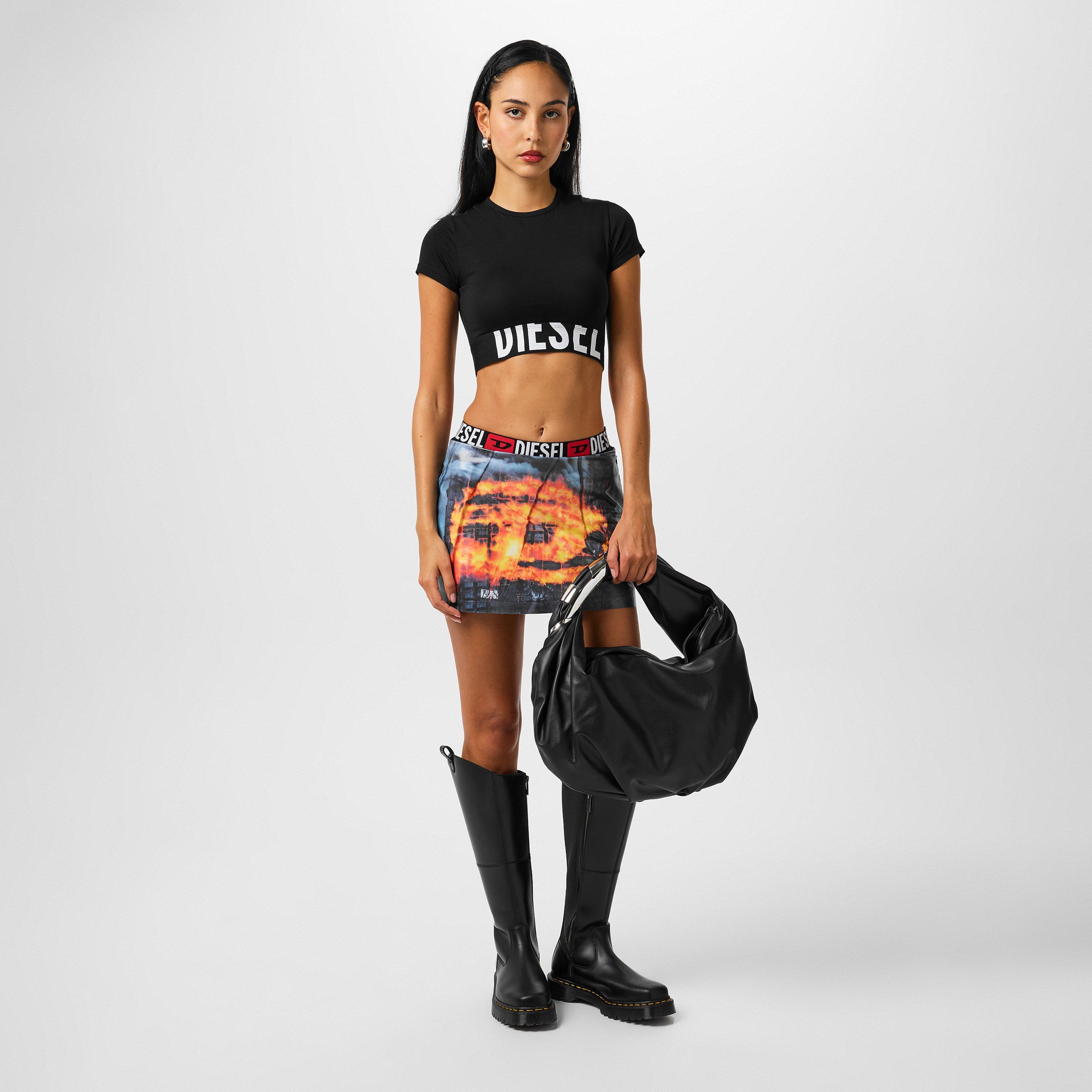 Black - Diesel - Uftee-sport Cropped T-shirt - 4