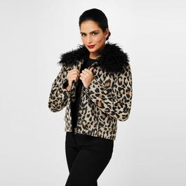 Biba Leopard Print Bomber Jacket