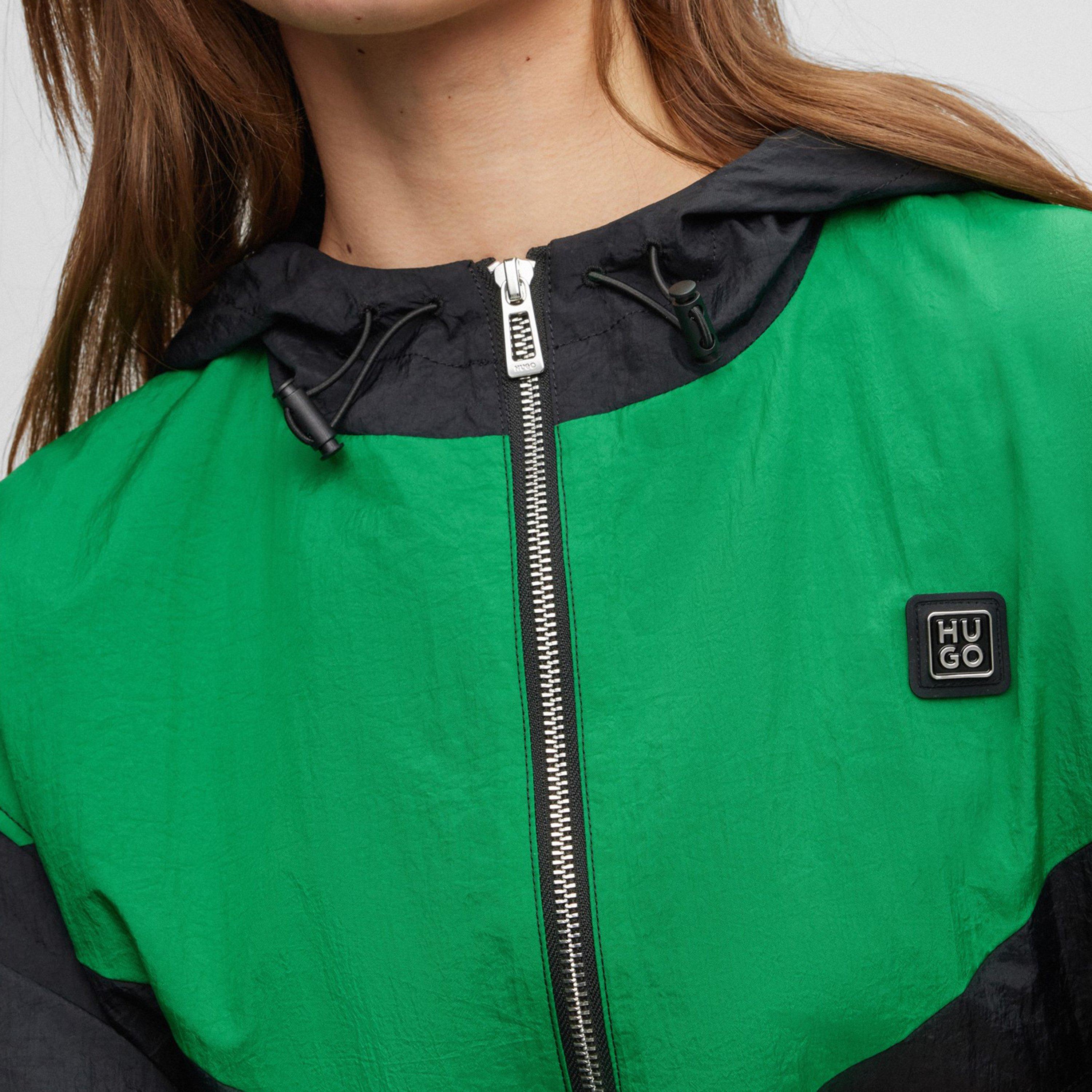 Black 001 - Hugo - Women's 's Hooded Long Sleeve Performance Rugby Jacket - 4