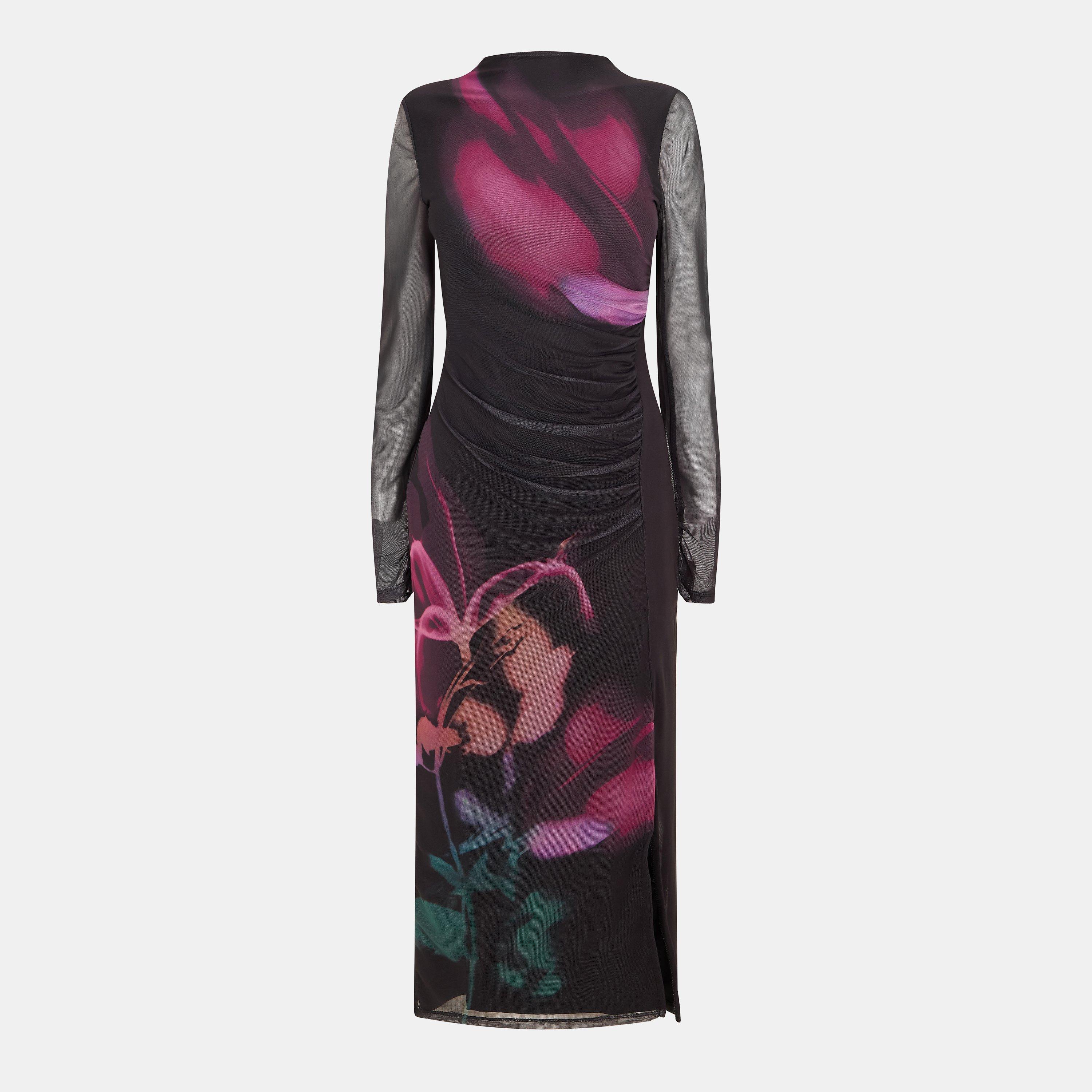 BLACKOUT MULTI - French Connection - Women's Smokey Floral Tea Dress - 1