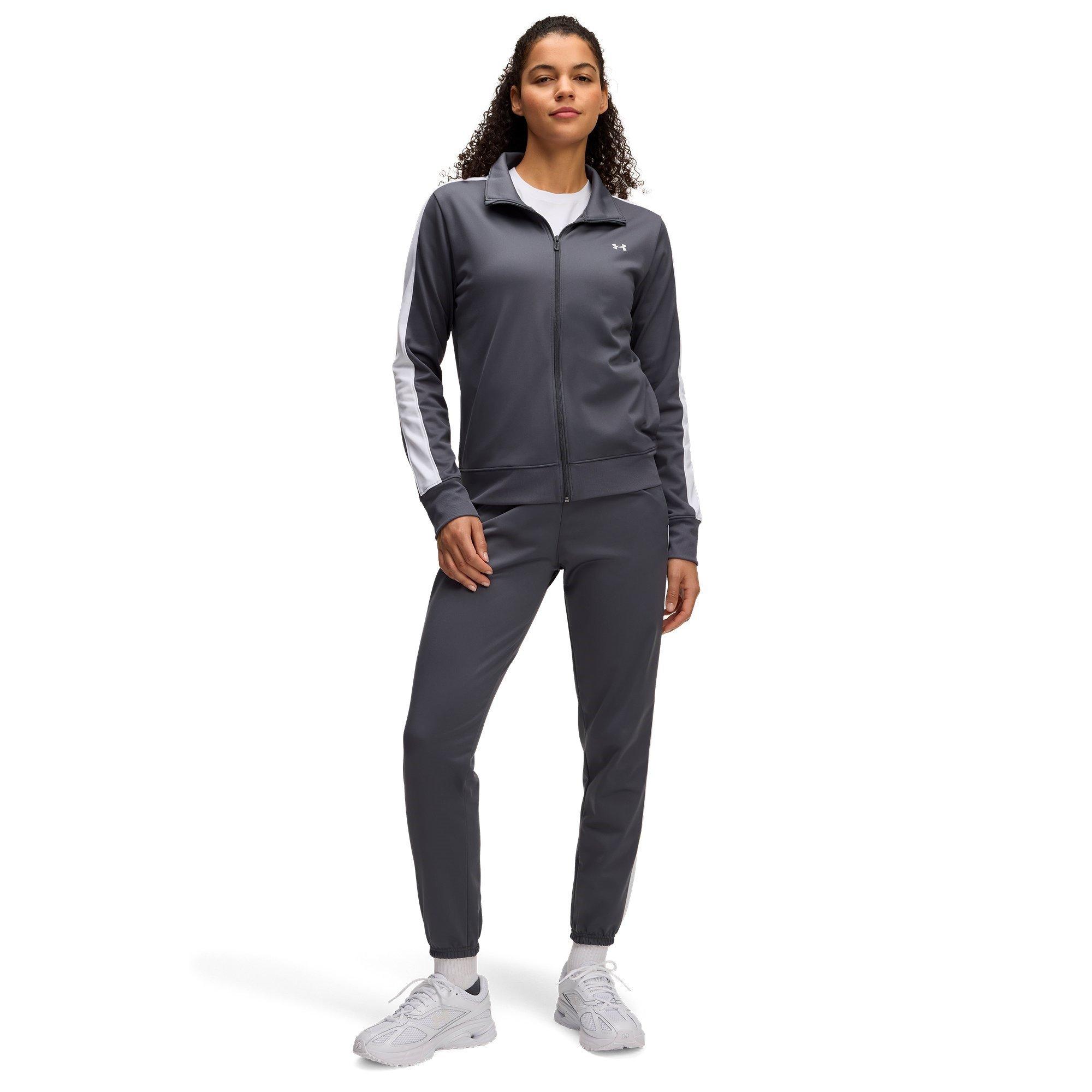 Grey - Under Armour - Tricot Tracksuit Womens - 1