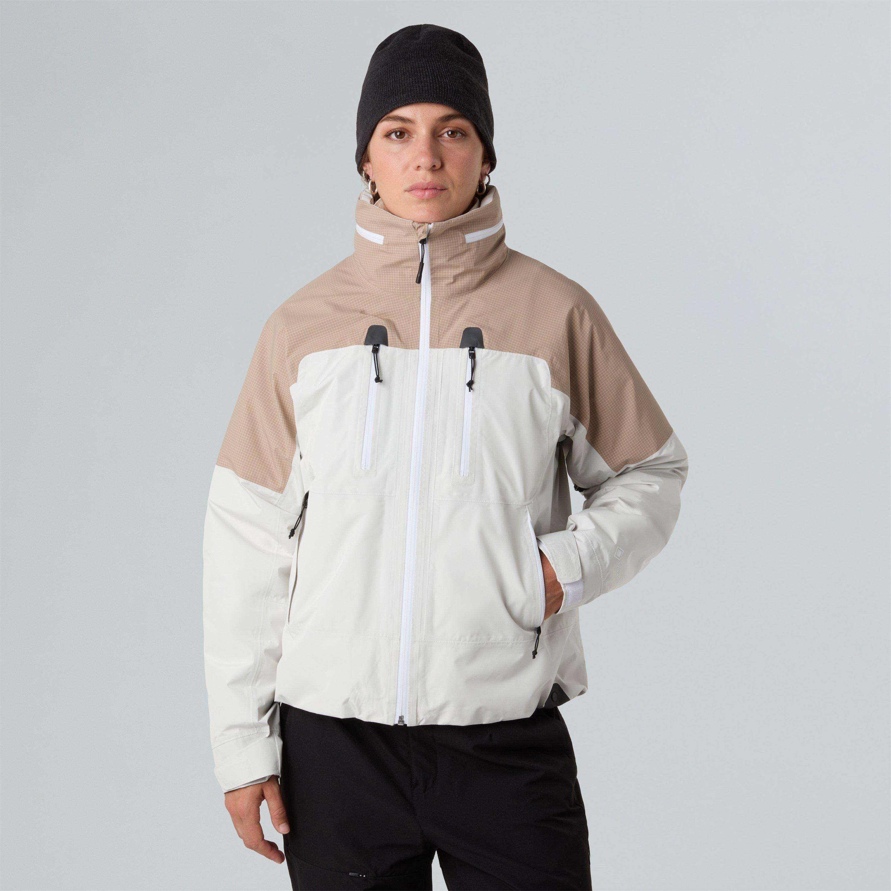 White Dune/Mush - The North Face - Women's Devils Thumb Weather-Resistant Rain Anorak - 3