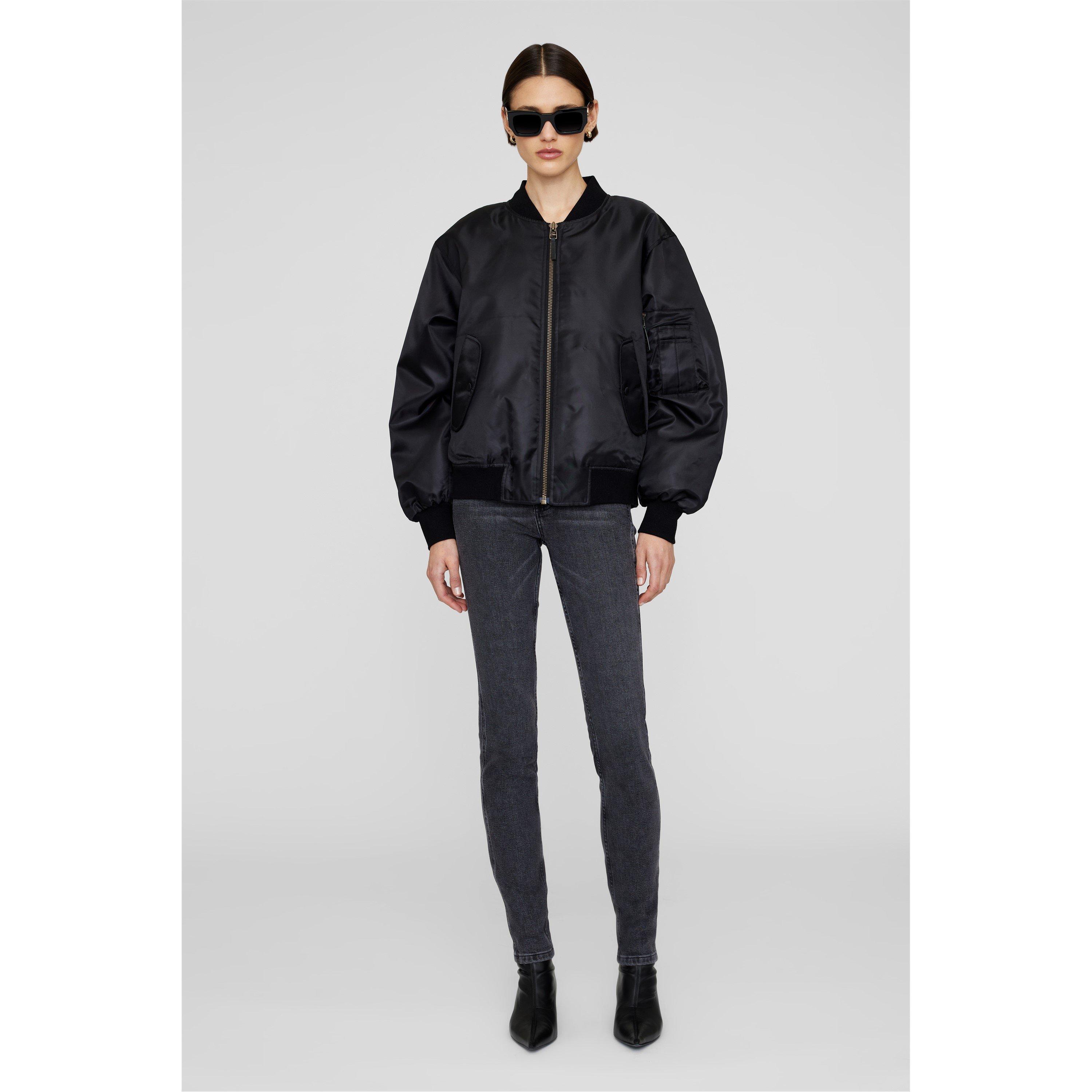 Black - Anine Bing - Womens Leon Bomber Jacket - 3
