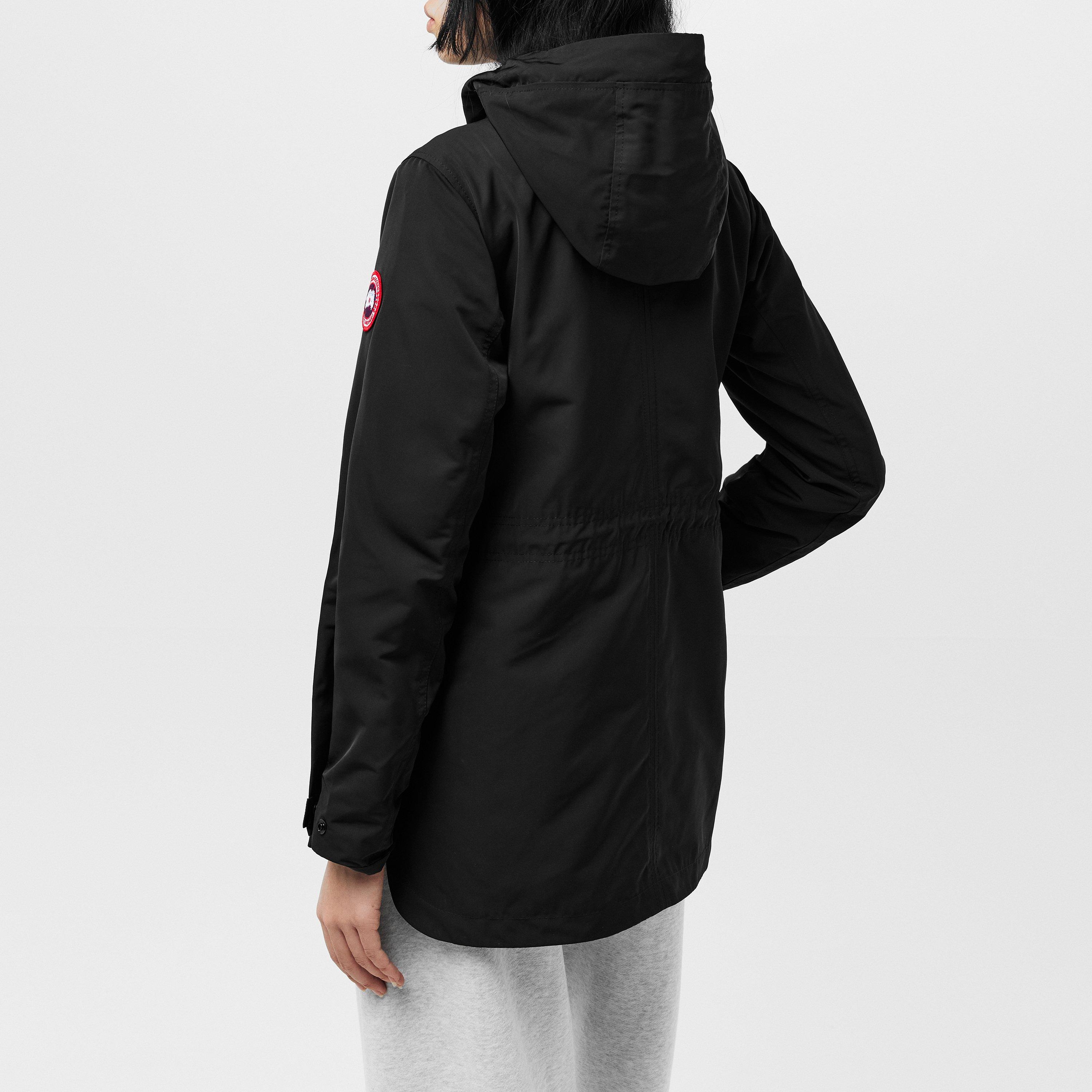 Black - Canada Goose - Women's Minden Hooded Long Sleeve Rain Anorak - 4