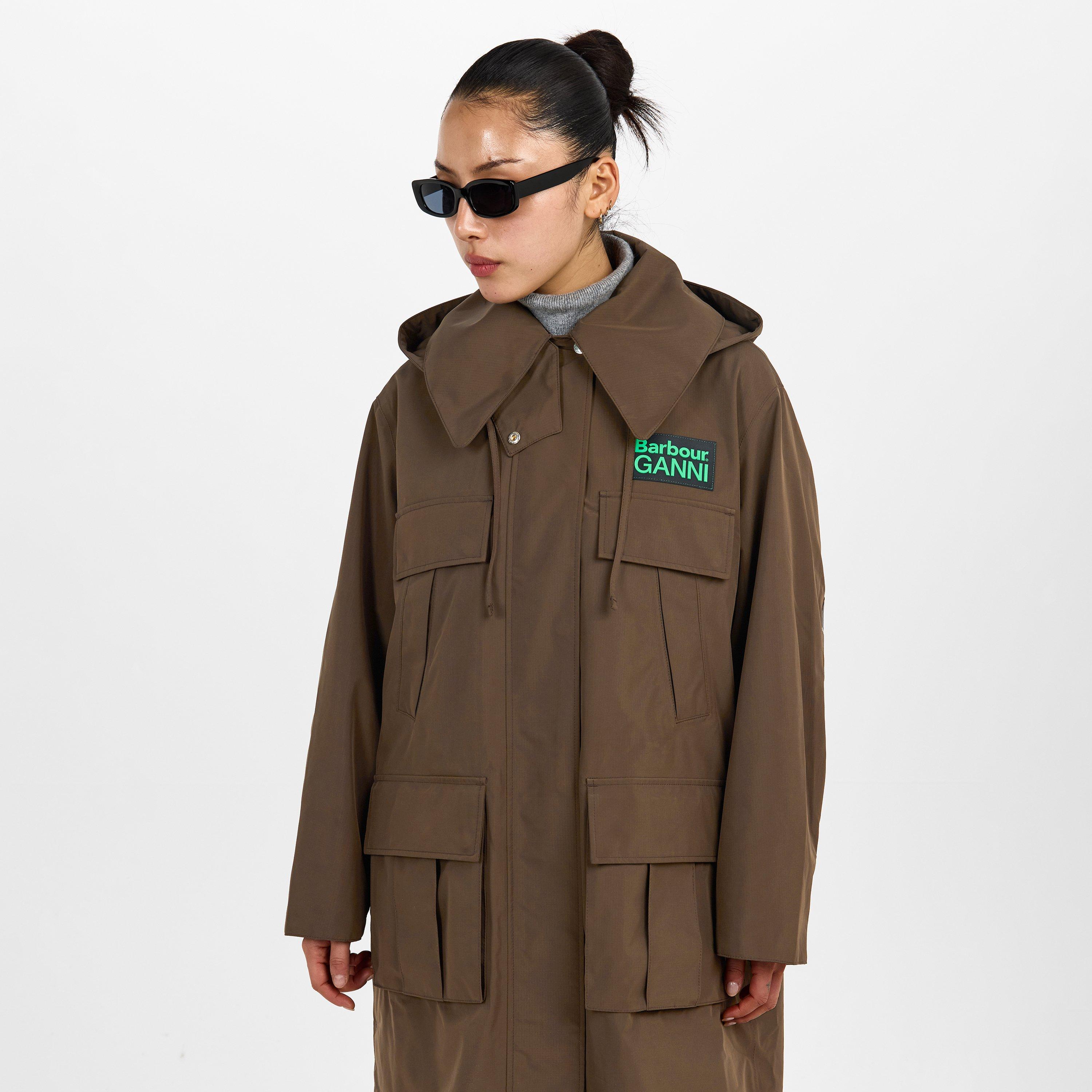 Olive - Barbour x Ganni - Waterproof Parka Jacket - 3