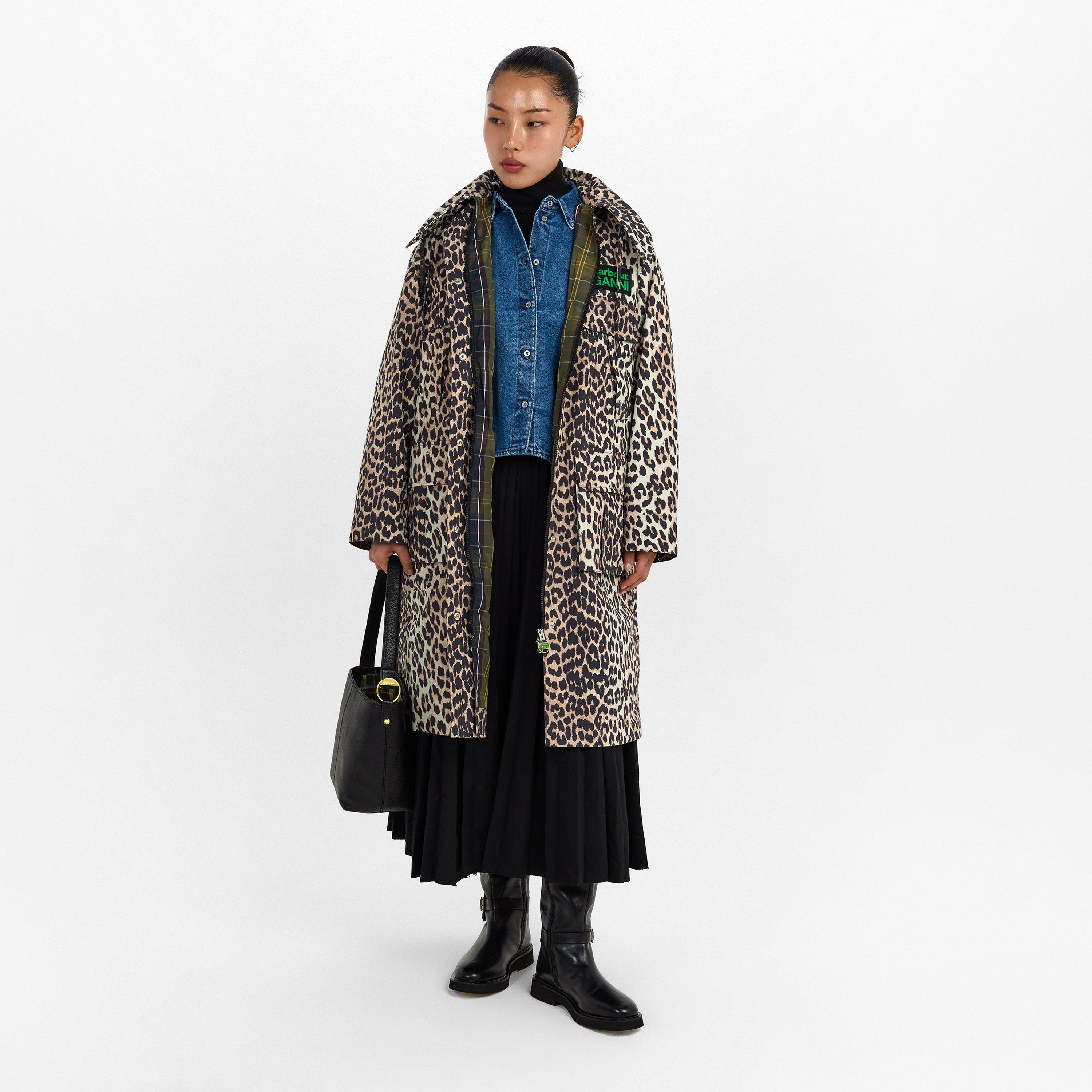 Leopard - Barbour x Ganni - Womens Leopard Print Waterproof Parka - 6