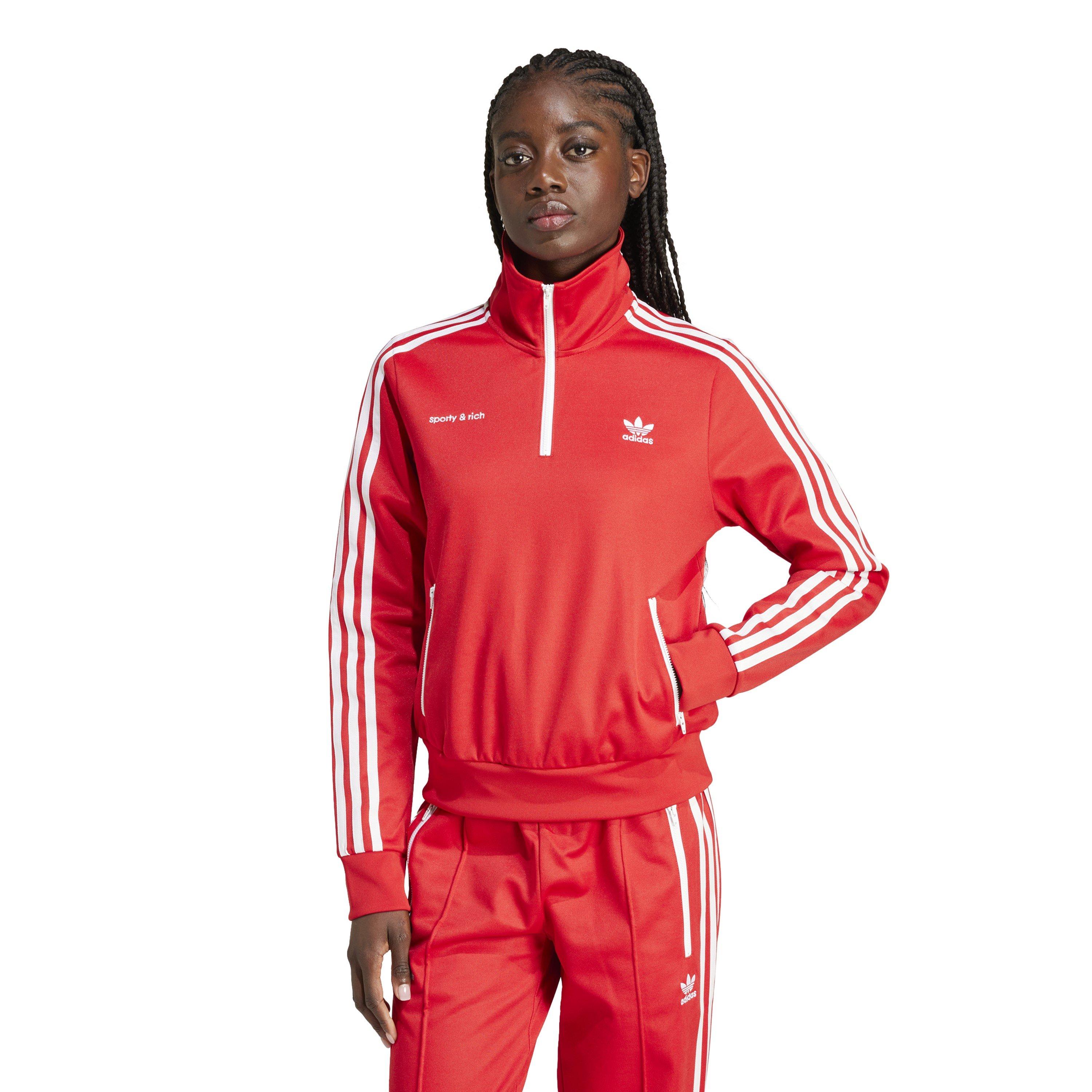 College Red - adidas Originals - Women's Sporty And Rich Logo Tracksuit Top - 2