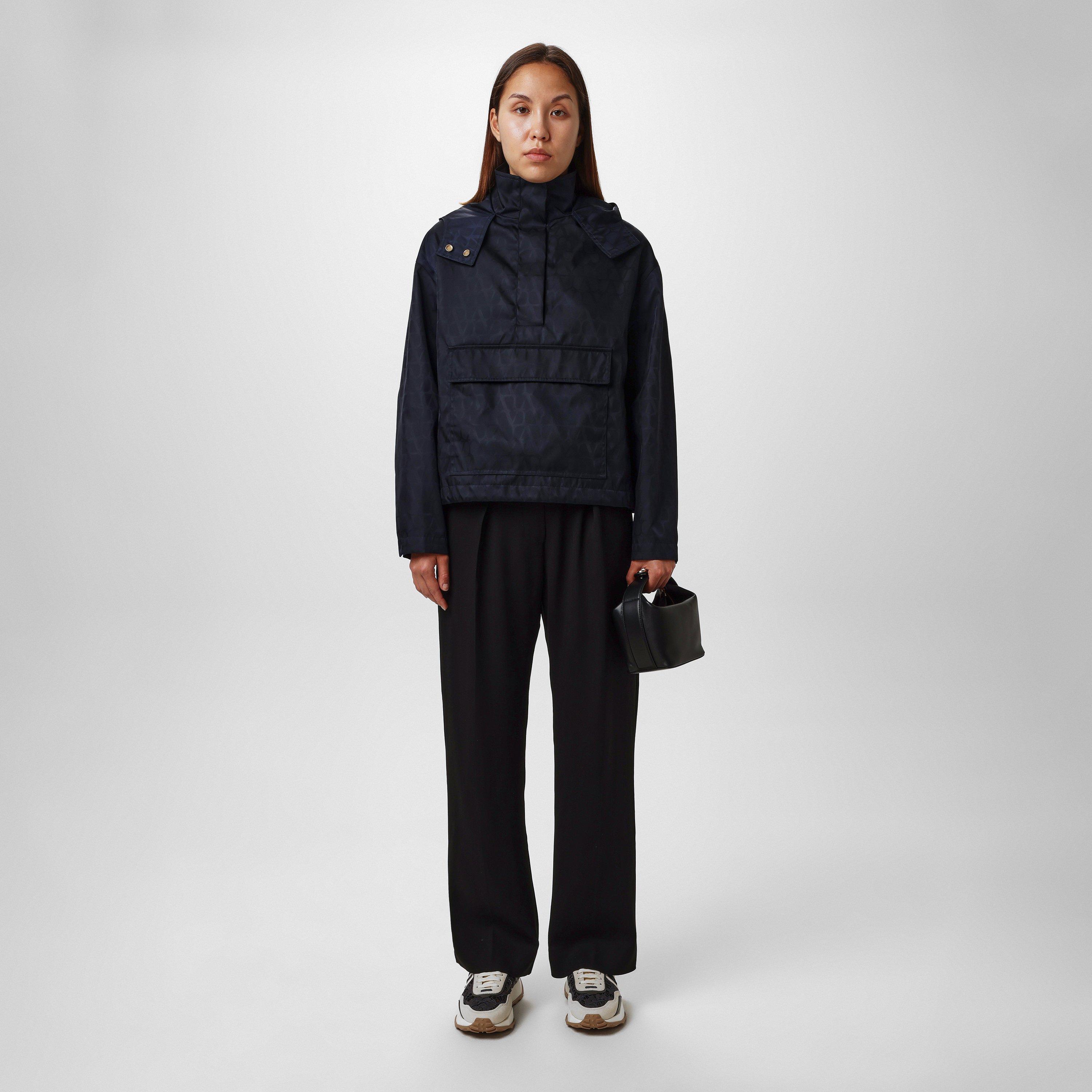 Valentino Women's Jacquard Hooded Long Sleeve Rain Anorak | Cruise