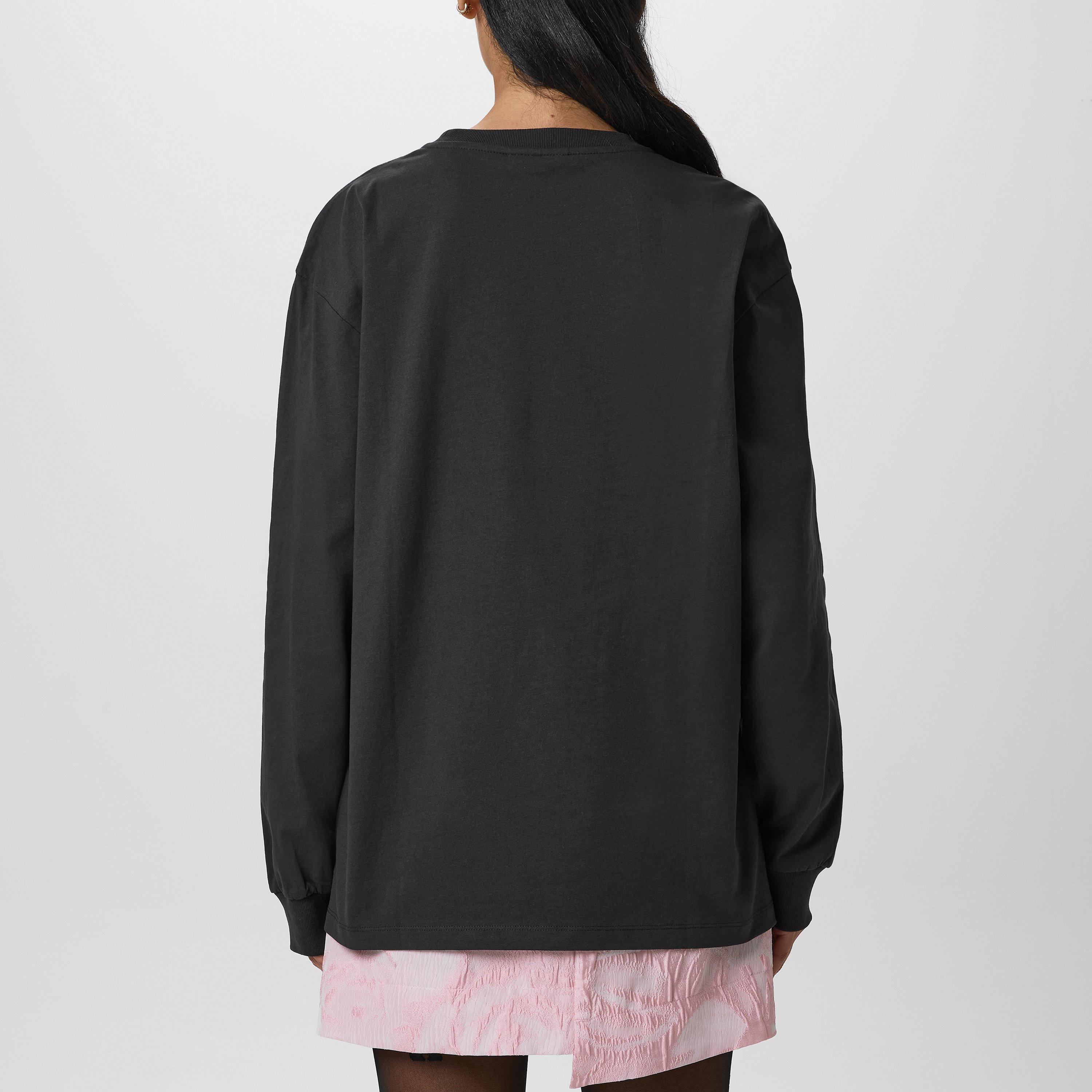 Phantom - Ganni - Rose Print Crew Long-Sleeve T-Shirt - 3