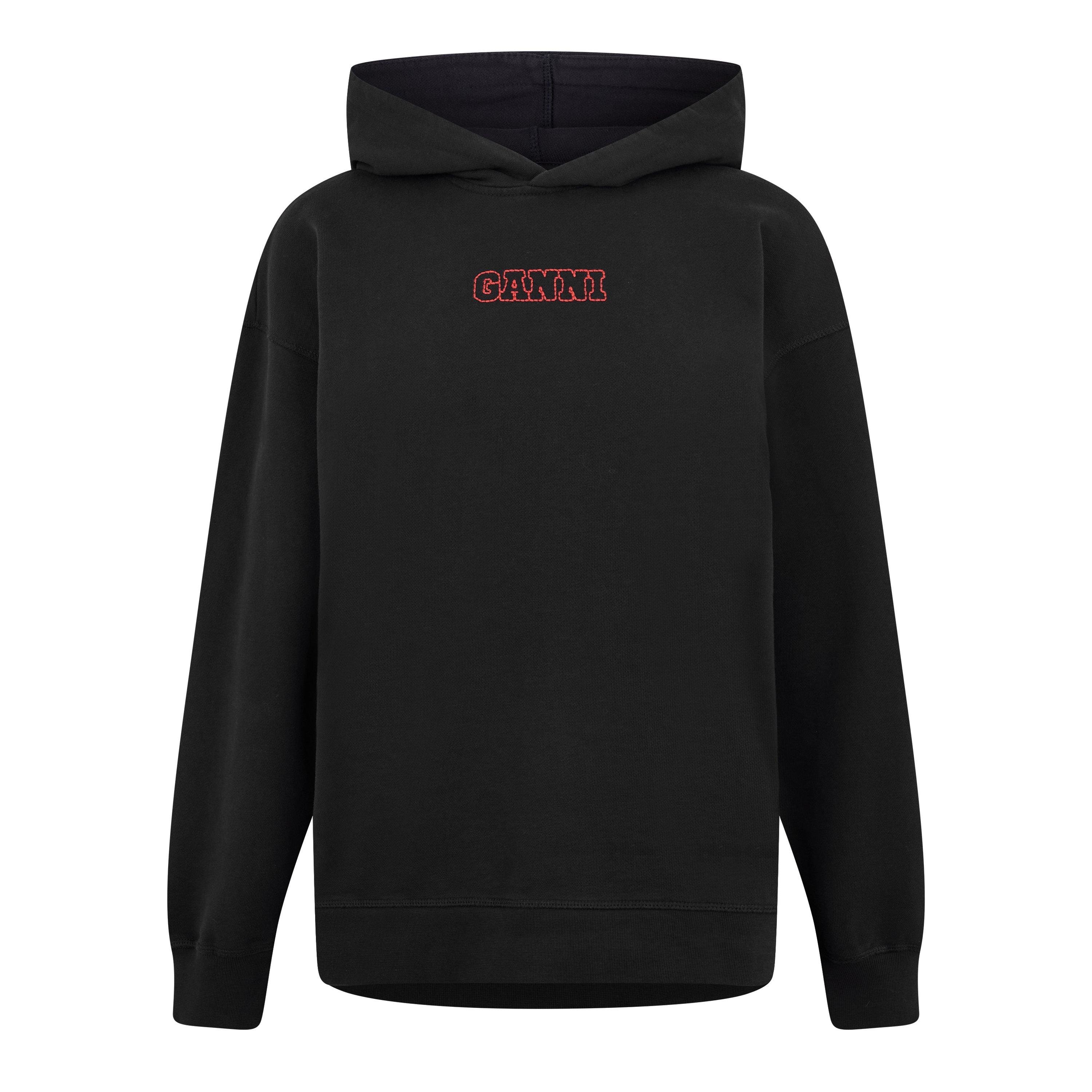 Black - Ganni - Logo Hoodie - 5