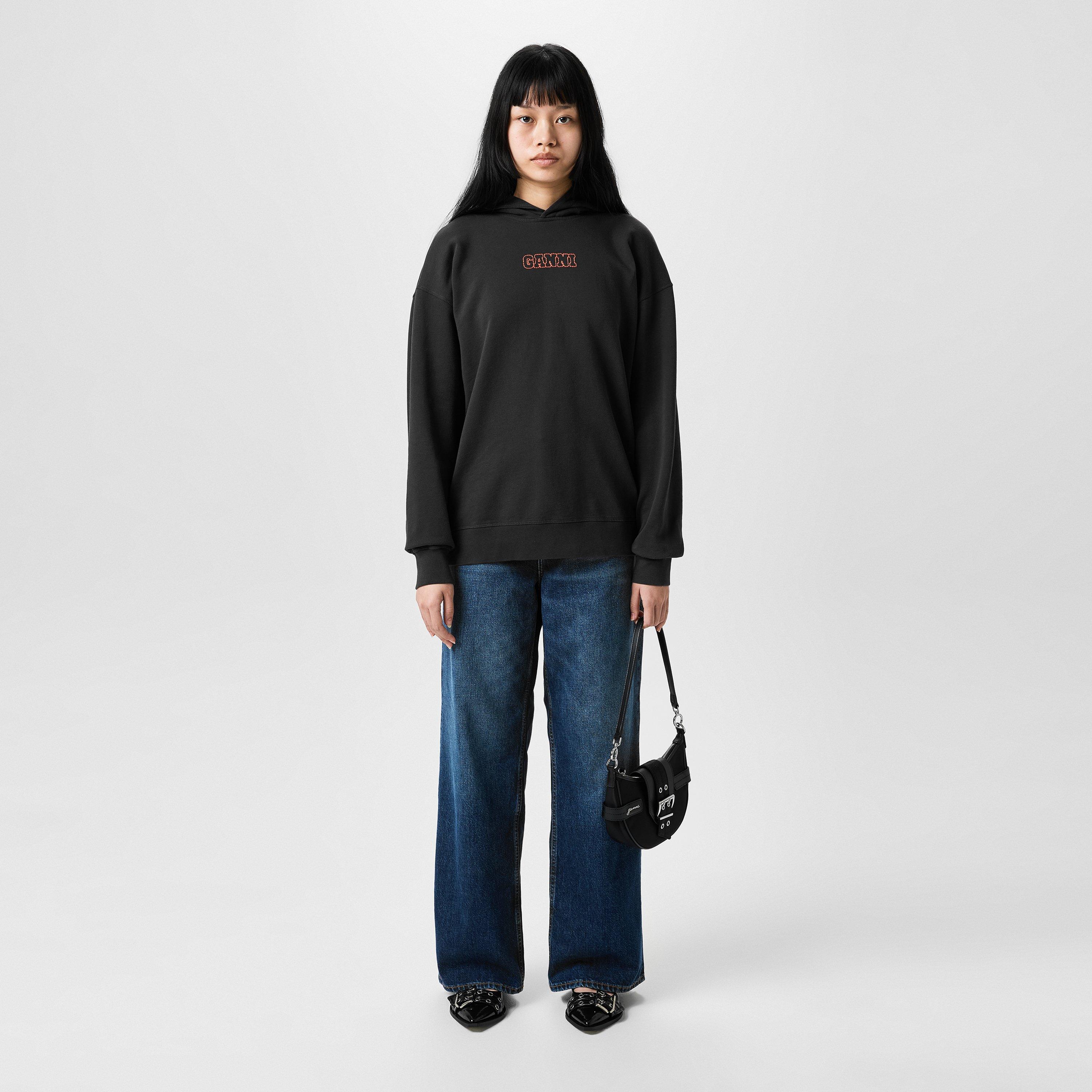 Black - Ganni - Logo Hoodie - 4