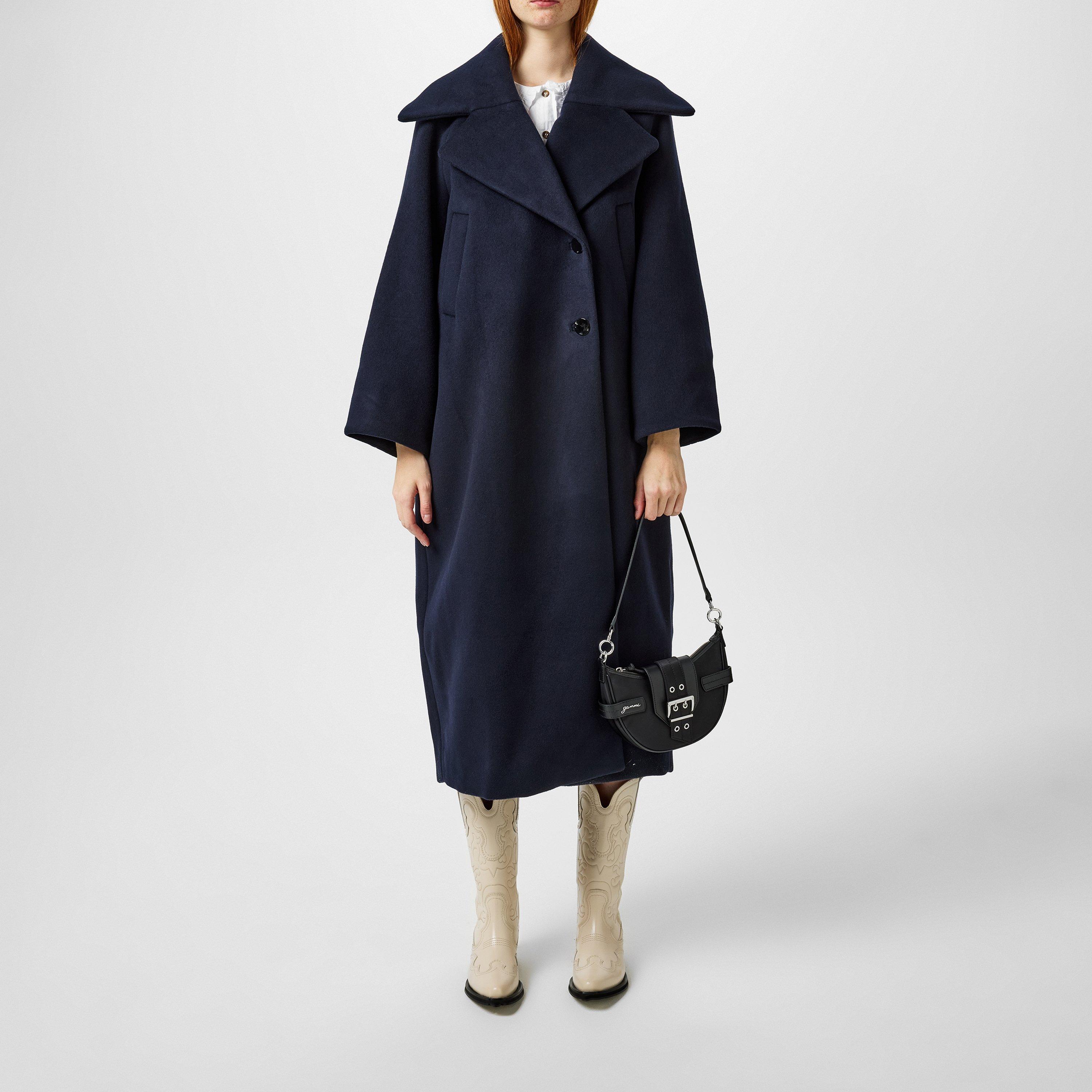 Sky Captain - Ganni - Women's Long Recycled Wool Overcoat - 1