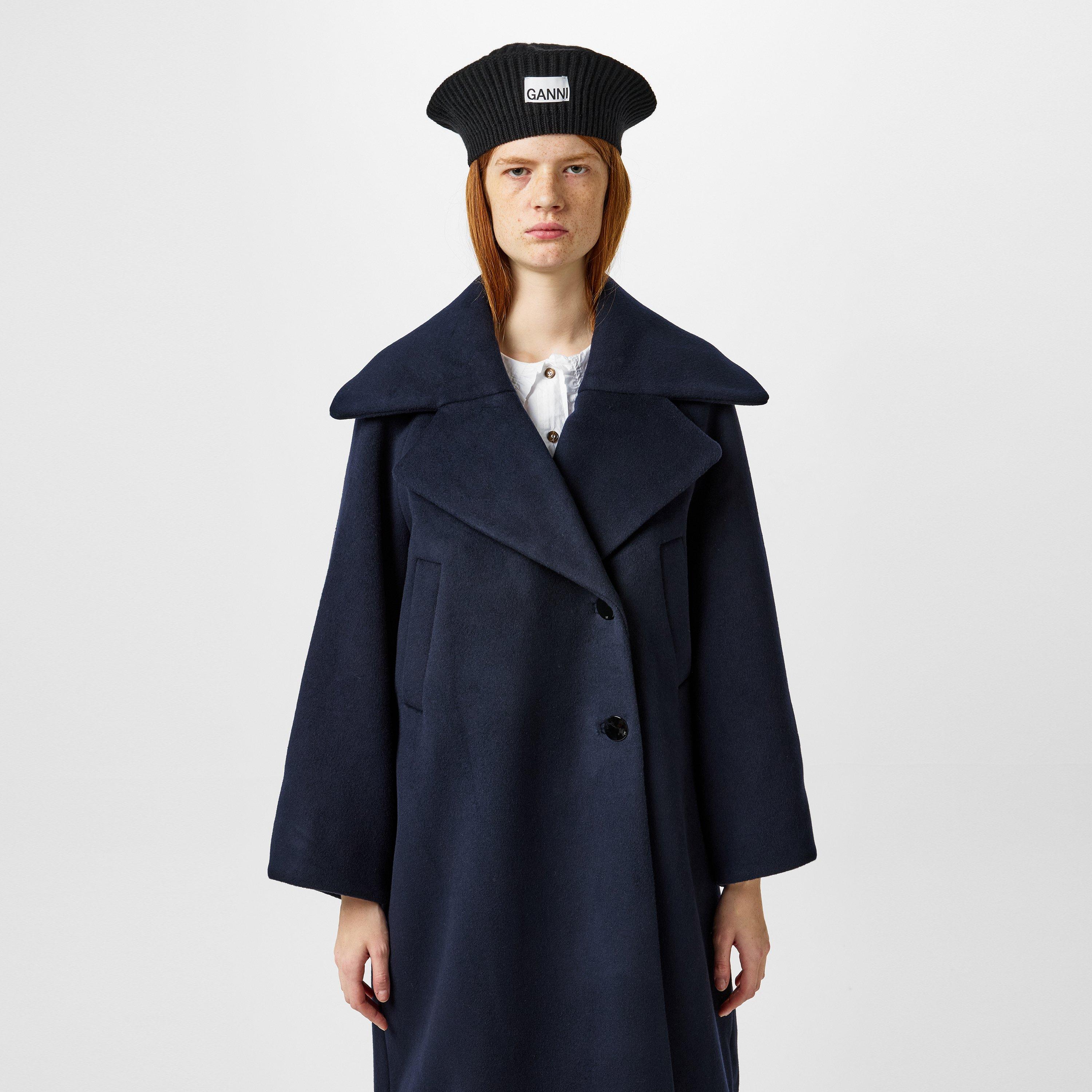 Sky Captain - Ganni - Women's Long Recycled Wool Overcoat - 4