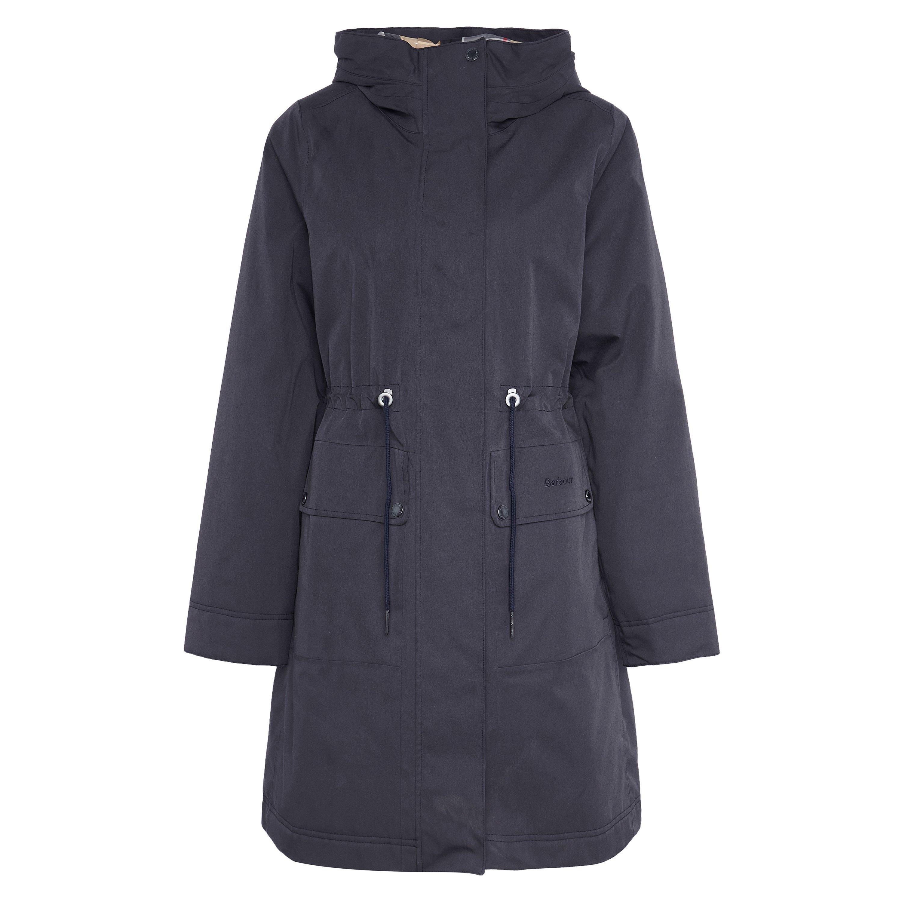 Dark Navy/Dress - Barbour - Women's Bowlees Waterproof Long Sleeve Long Rain Anorak - 10