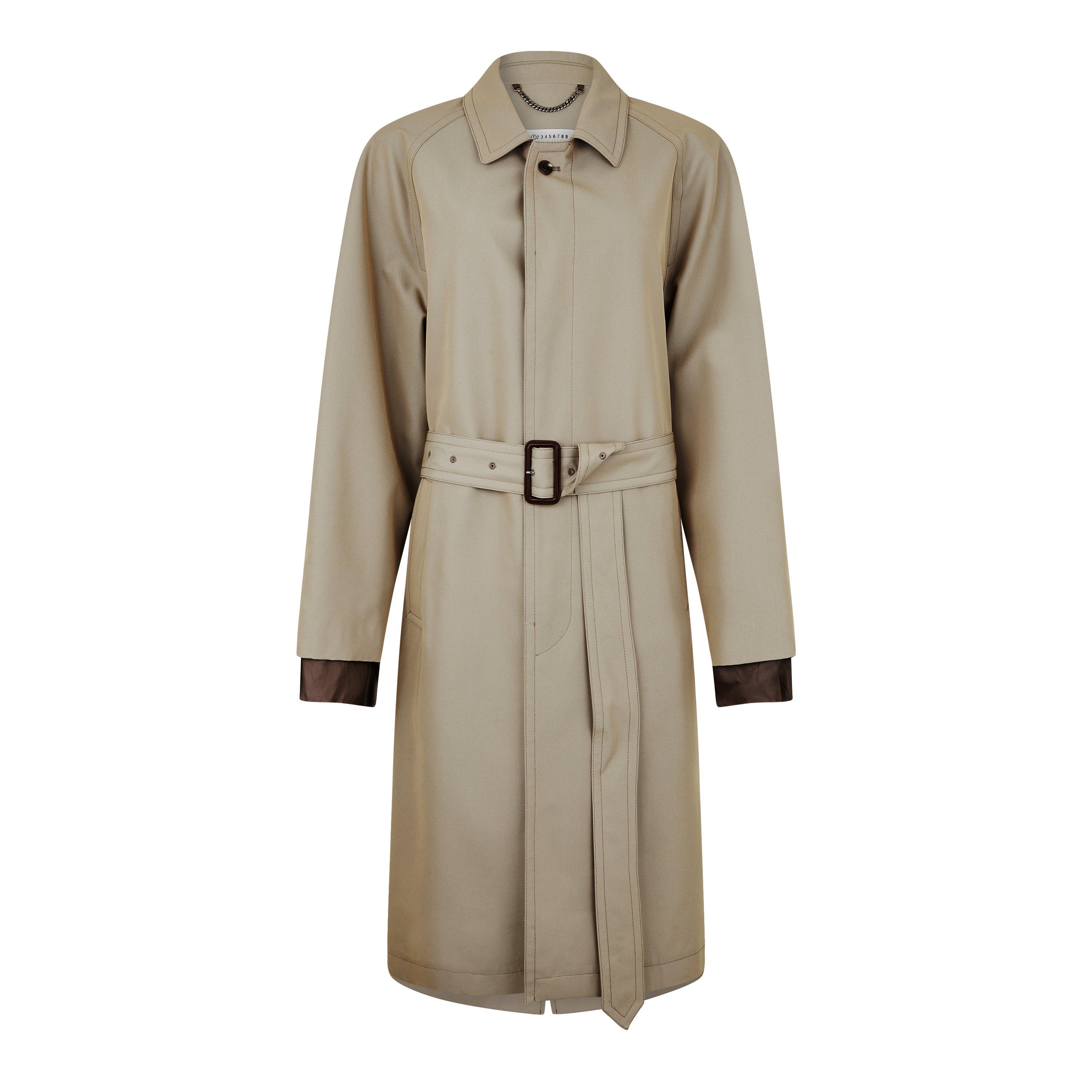 Stone - Maison Margiela - Women's Wool Long Sleeve Belted Trench Coat - 5
