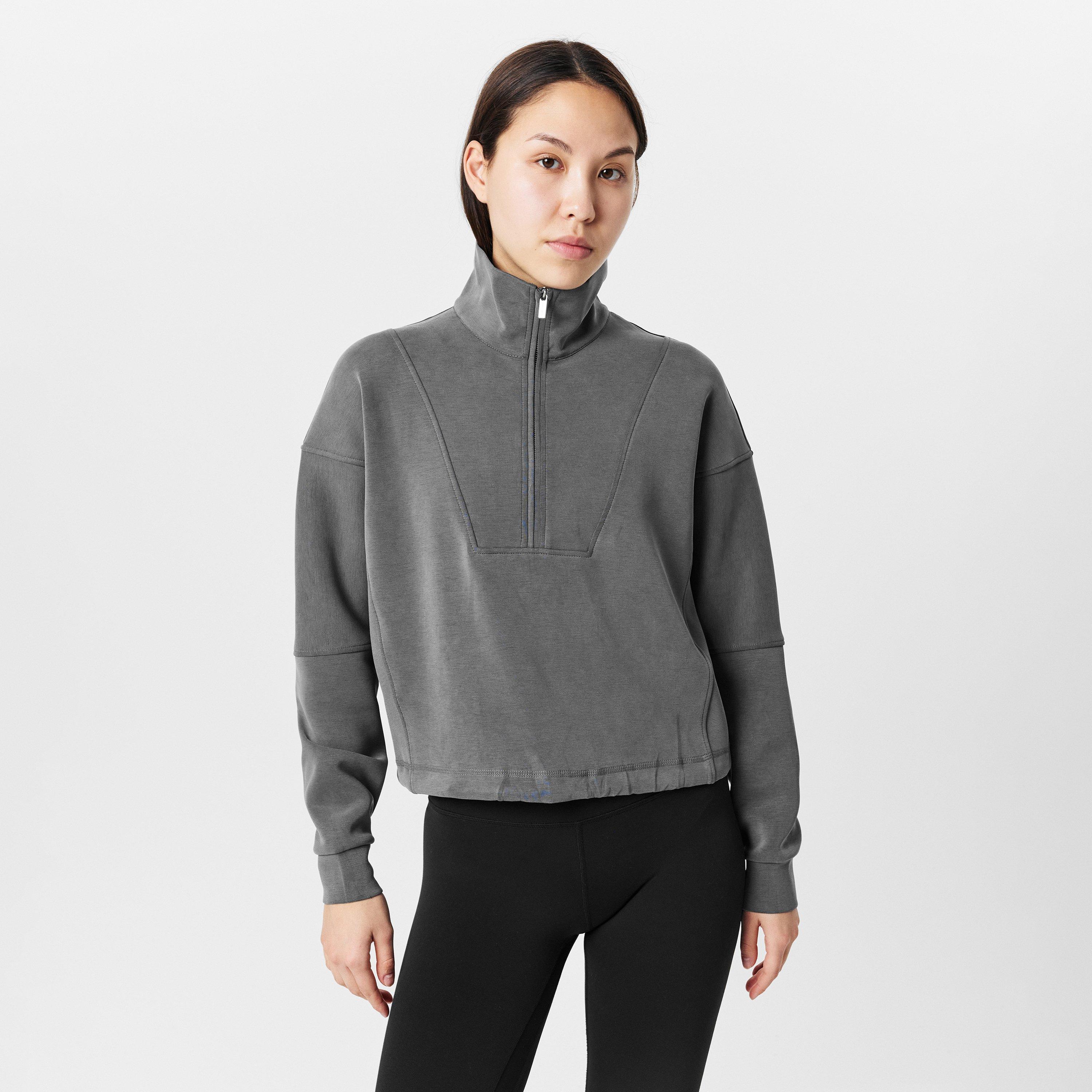 charcoal grey - Sweaty Betty - Women's Funnel Neck Half-Zip Fleece - 2