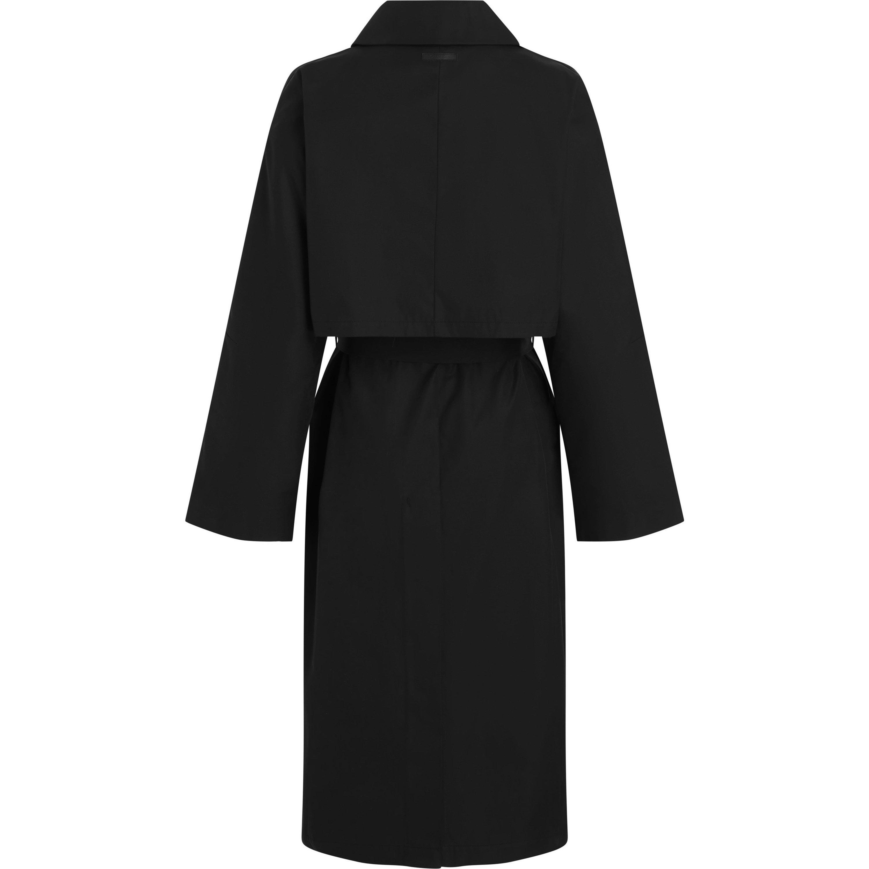 Black Archroma - Calvin Klein - Women's Long Sleeve Cotton Trench Coat - 6