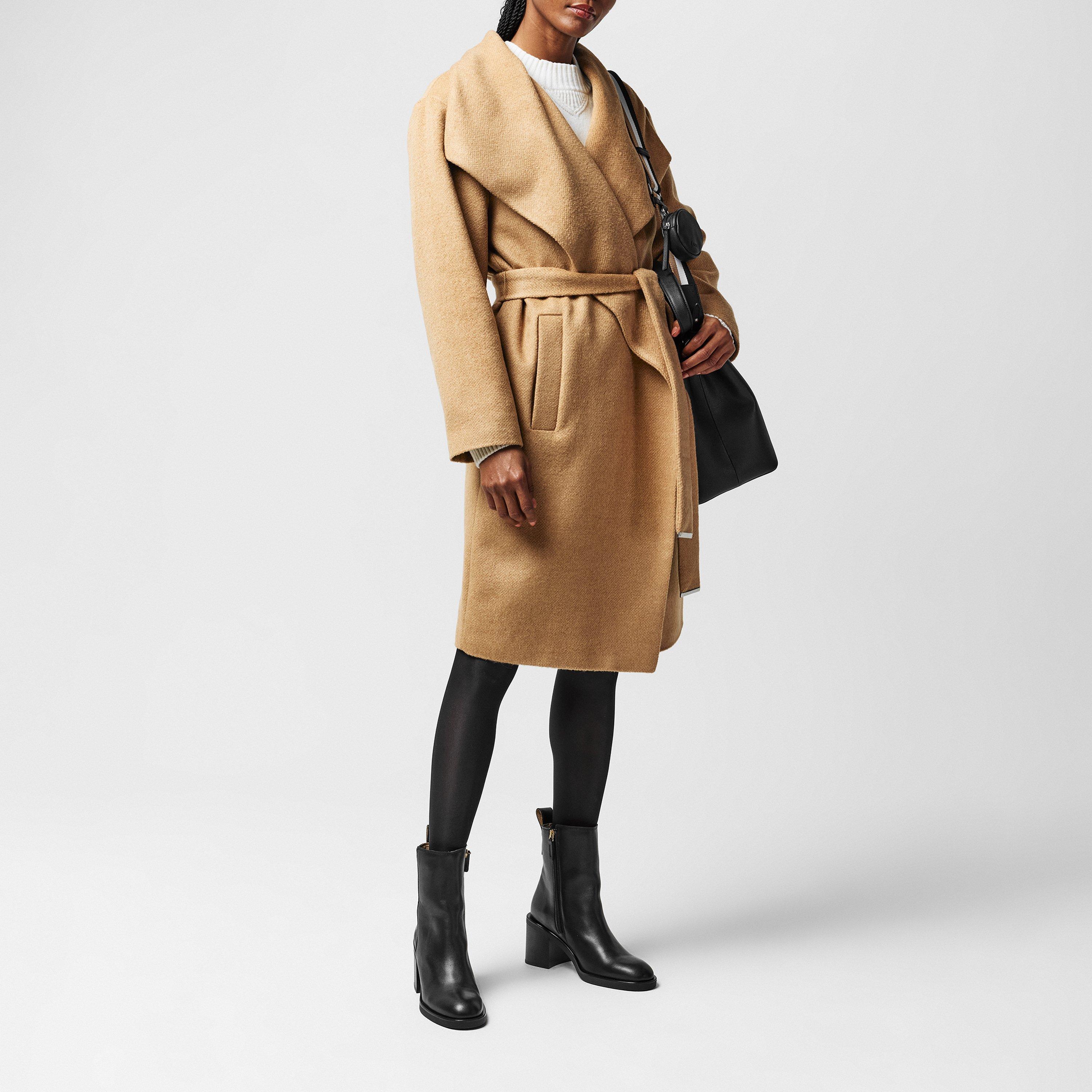 Camel 260 - Boss - Women's BOSS Caylina  Orange Knee Length Long Sleeve Overcoat - 6