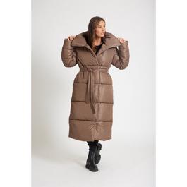 Be You Wrap Wrap Midi Tie Waist Padded Coat