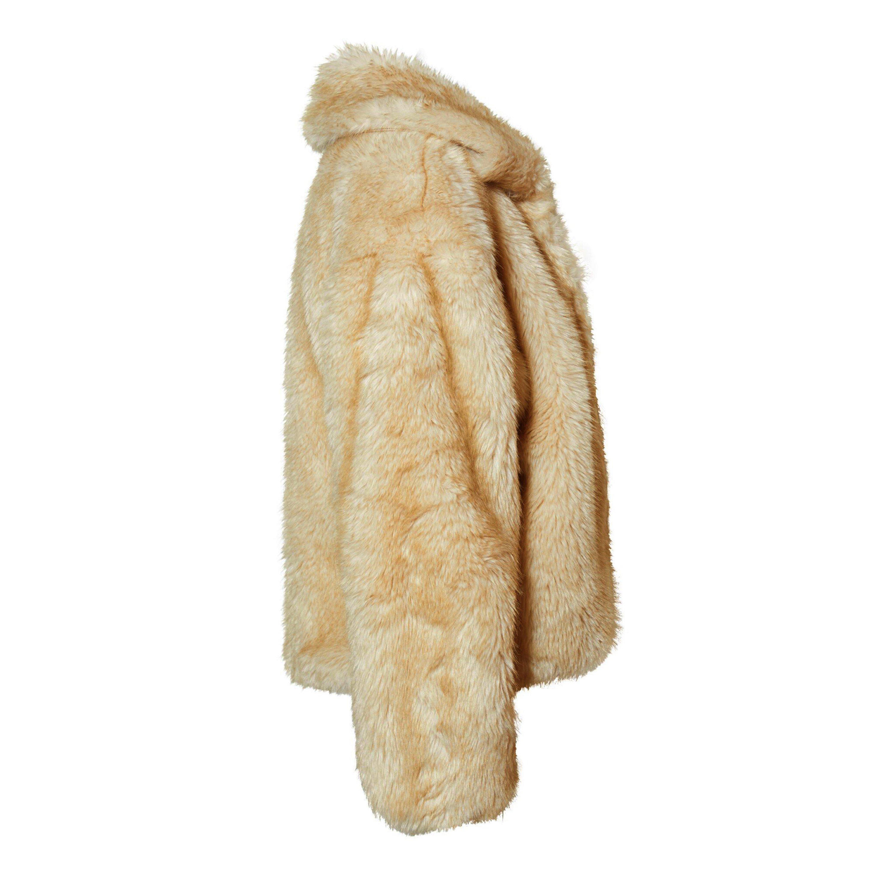 Oatmeal - Bardot - Women's Sarissa Faux Fur Long Sleeve Short Jacket - 7