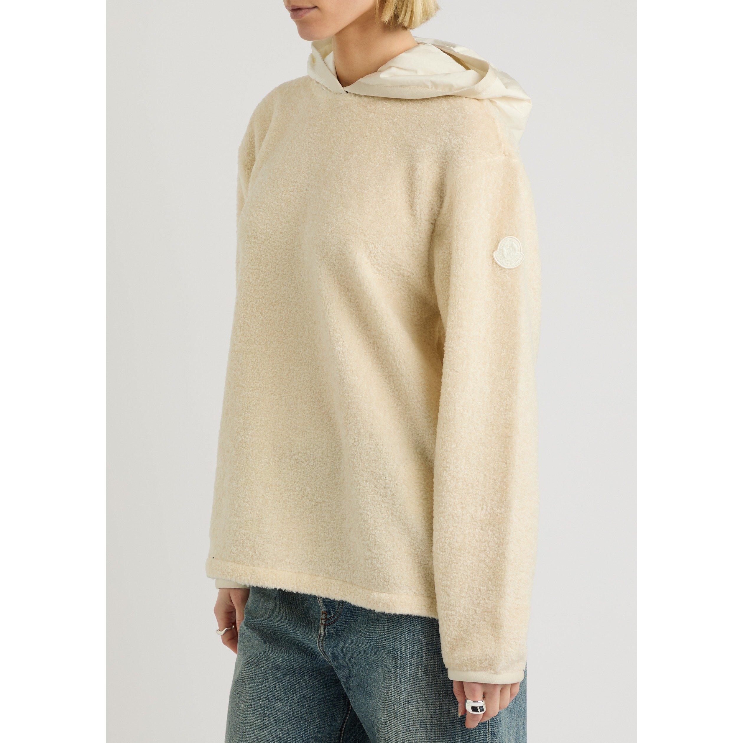 IVORY - Moncler - Women's Logo Over the Head Faux Fur Hoodie - 2