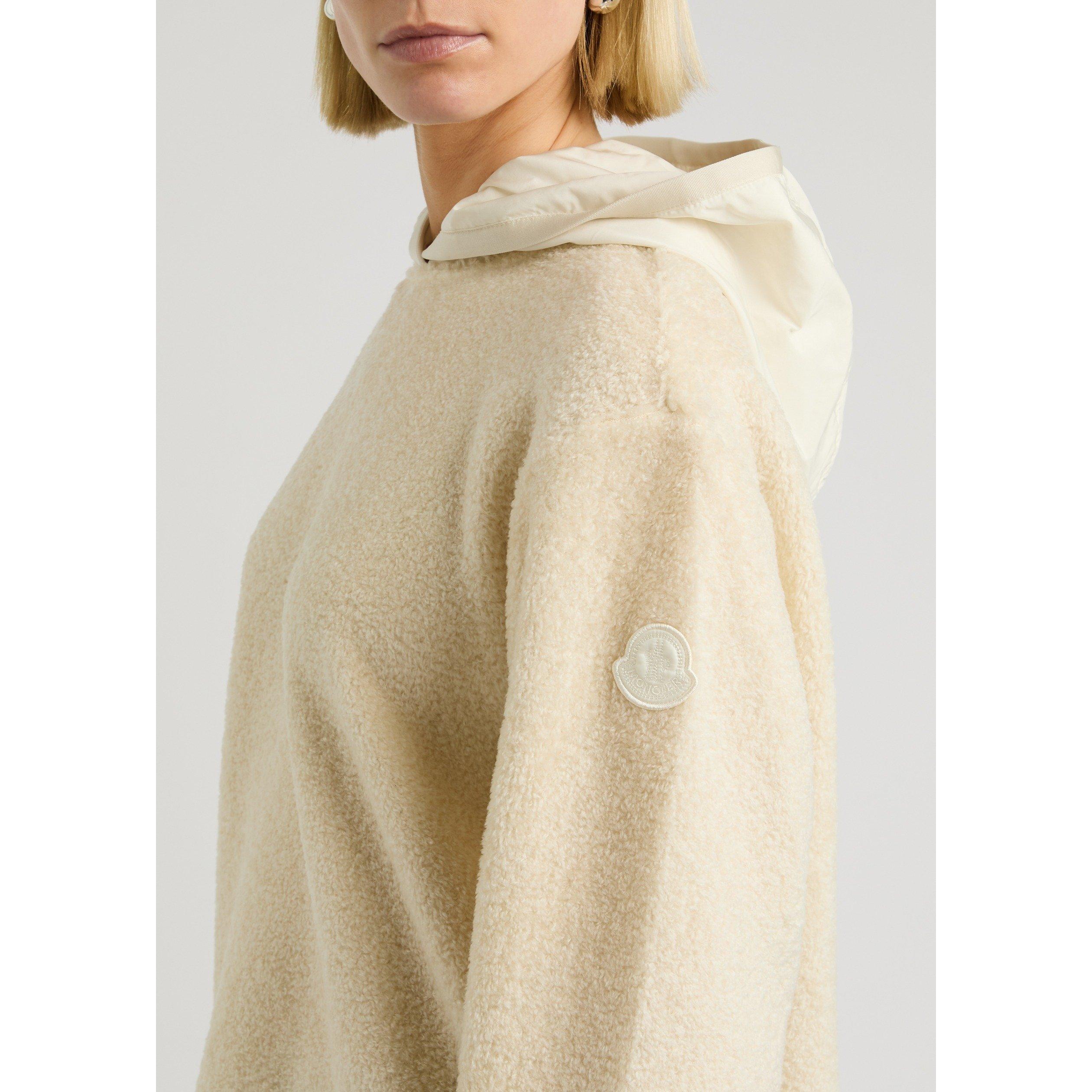 IVORY - Moncler - Women's Logo Over the Head Faux Fur Hoodie - 4