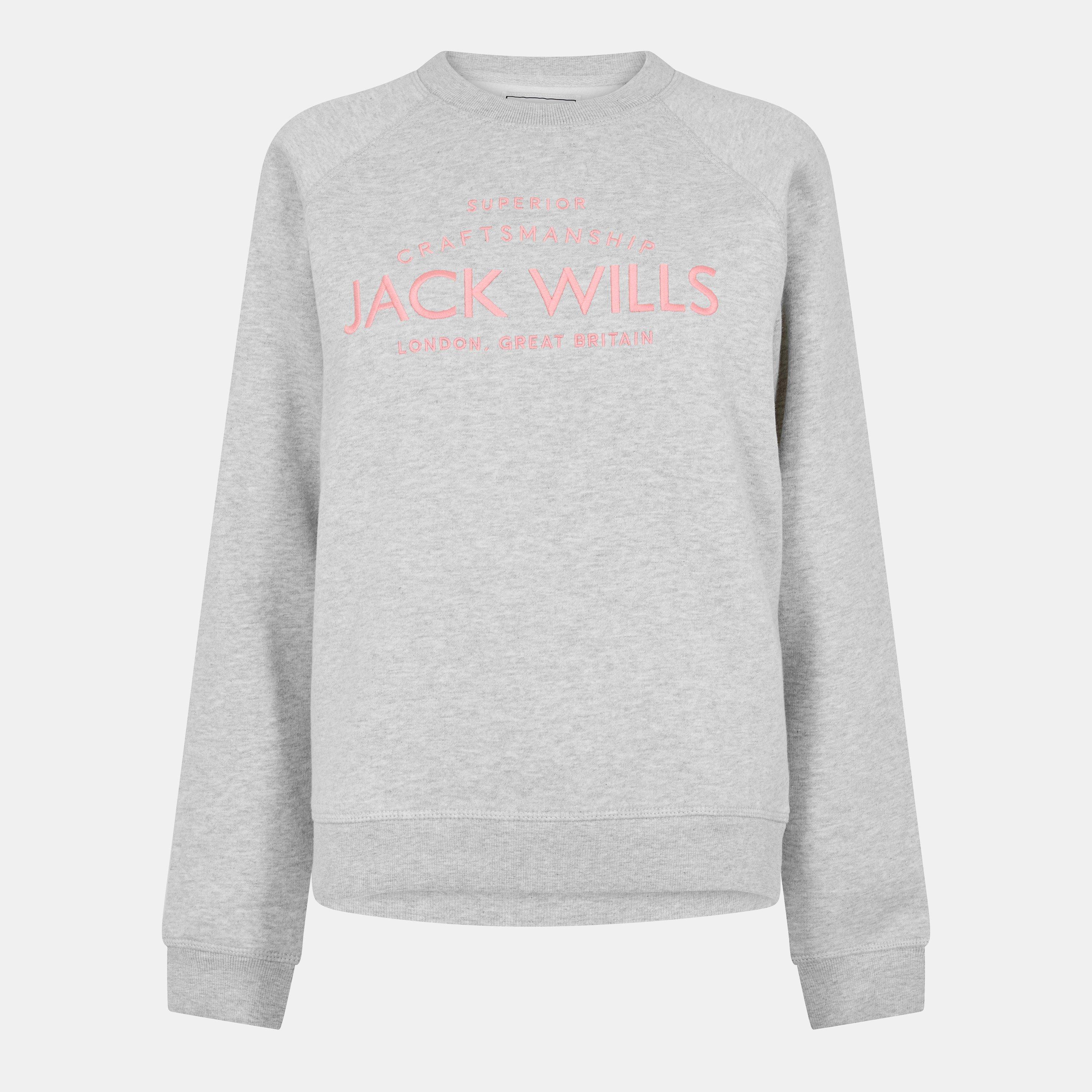 Grey Marl - Jack Wills - Hunston Graphic Crew Neck Sweatshirt - 1
