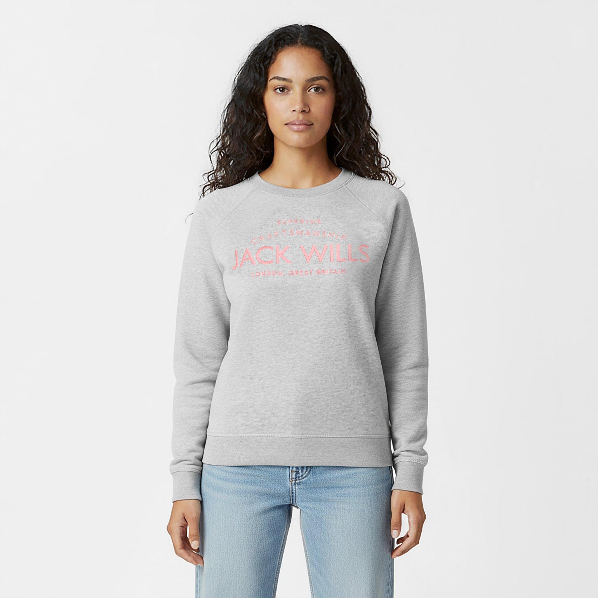 Grey Marl - Jack Wills - JW Hunston Graphic Crew Neck Sweatshirt - 3