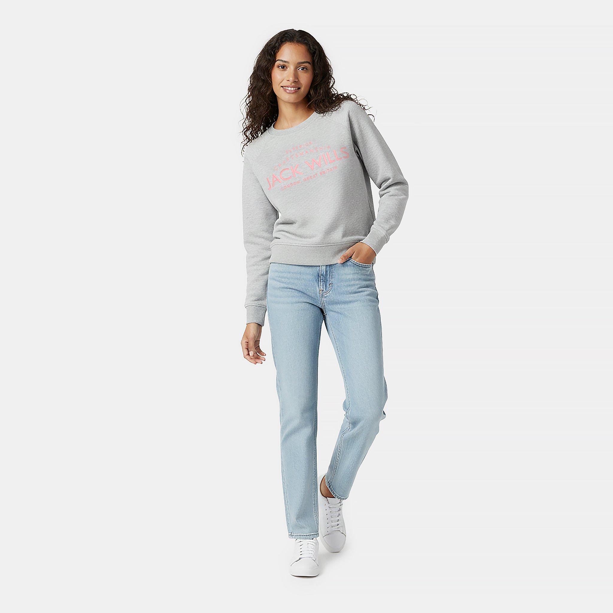 Grey Marl - Jack Wills - JW Hunston Graphic Crew Neck Sweatshirt - 5