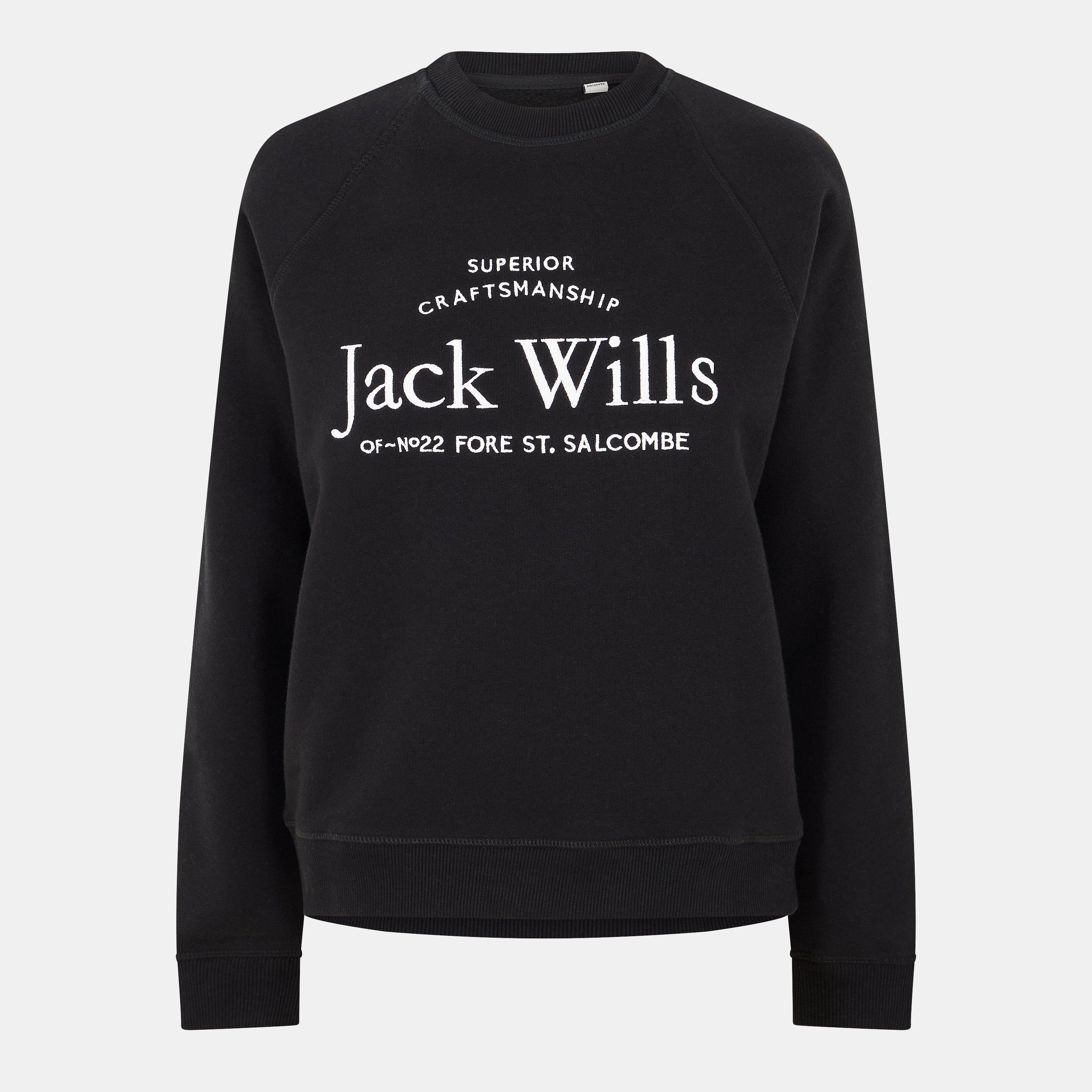 Jack Wills Women's Hunston Graphic Crew Neck Sweatshirt - Black - 6 (2XS)