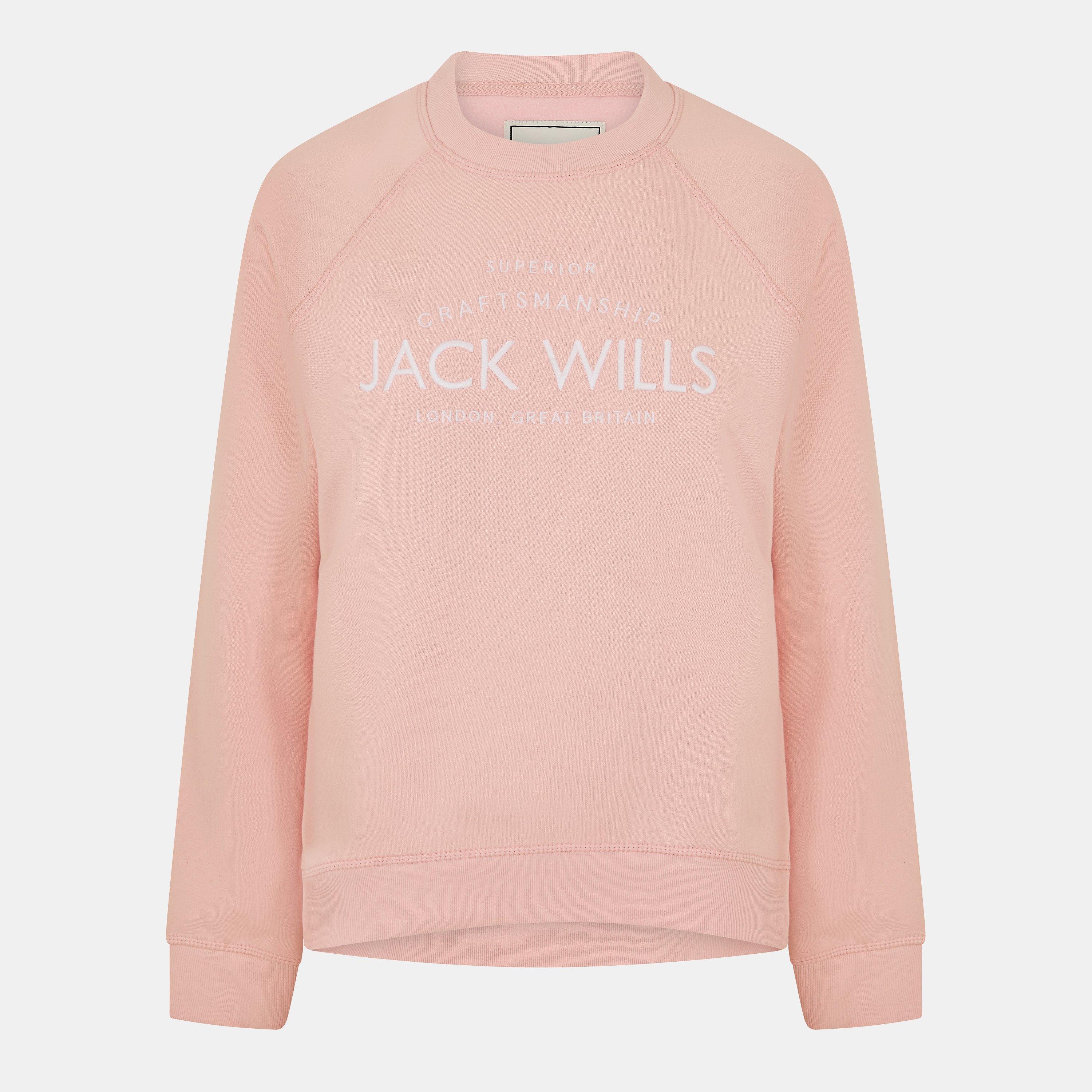 Jack Wills Women's Hunston Graphic Crew Neck Sweatshirt - Soft Pink - 16 (XL)
