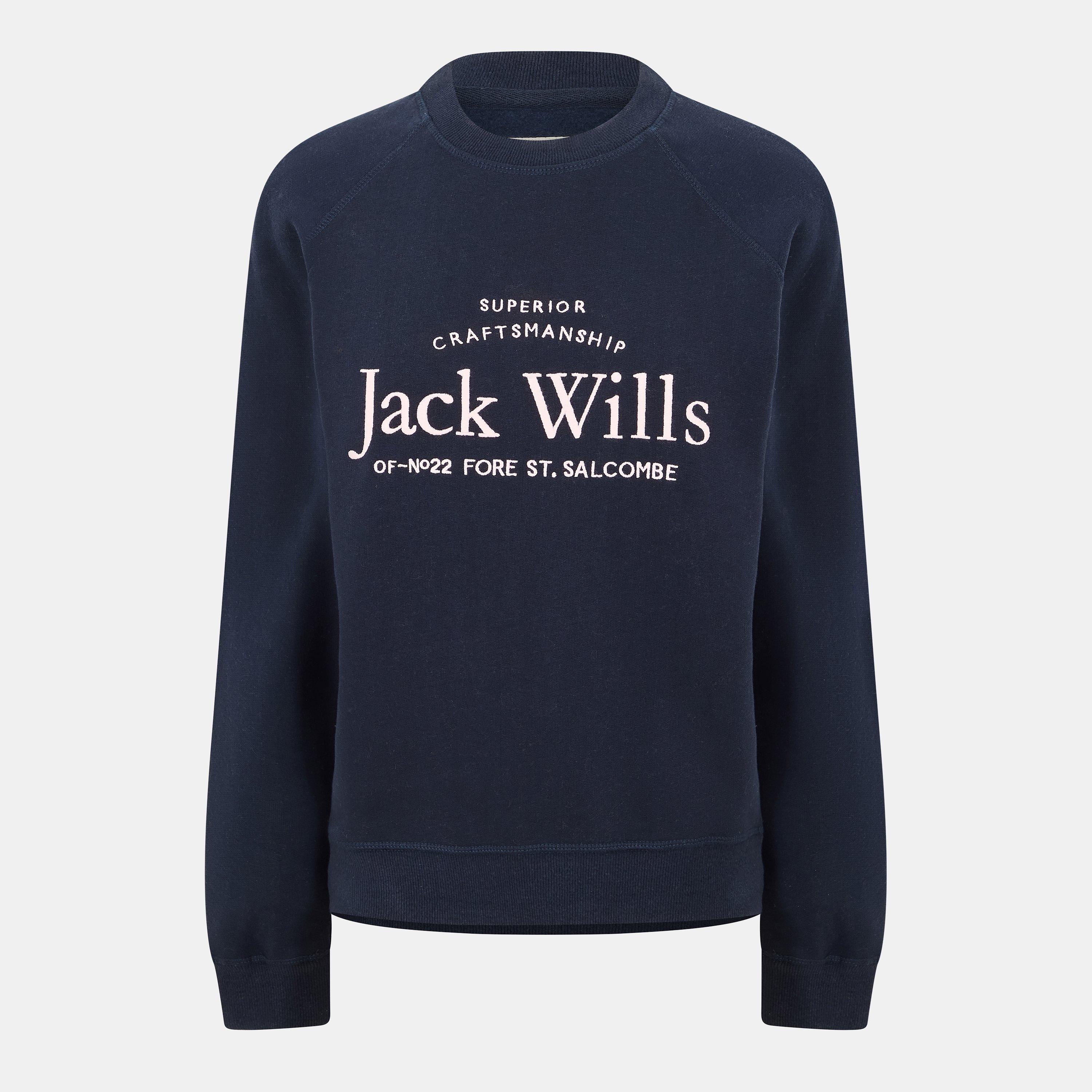 Jack Wills Women's Hunston Graphic Crew Neck Sweatshirt - Navy - 6 (2XS)