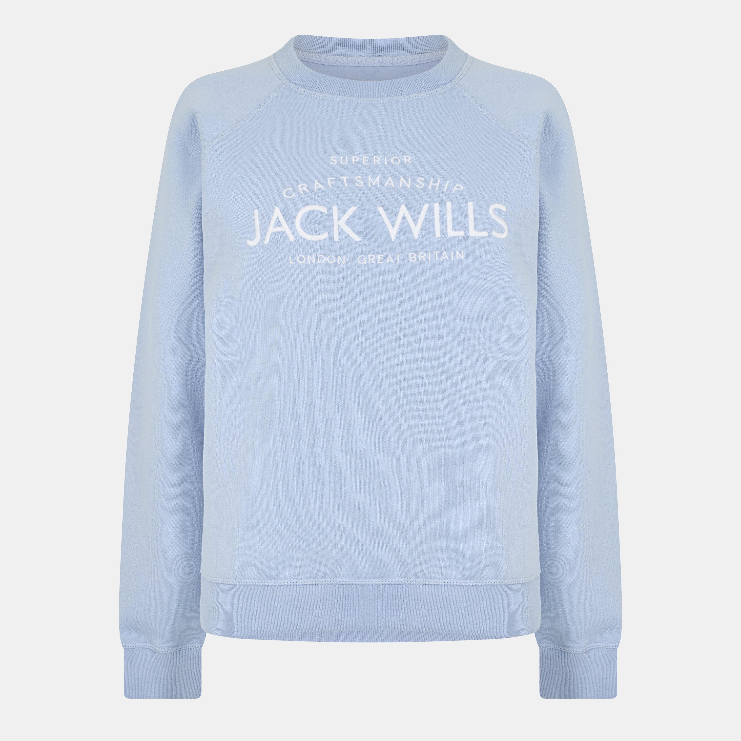 Jack Wills Women's Hunston Graphic Crew Neck Sweatshirt - Soft Blue - 6 (2XS)
