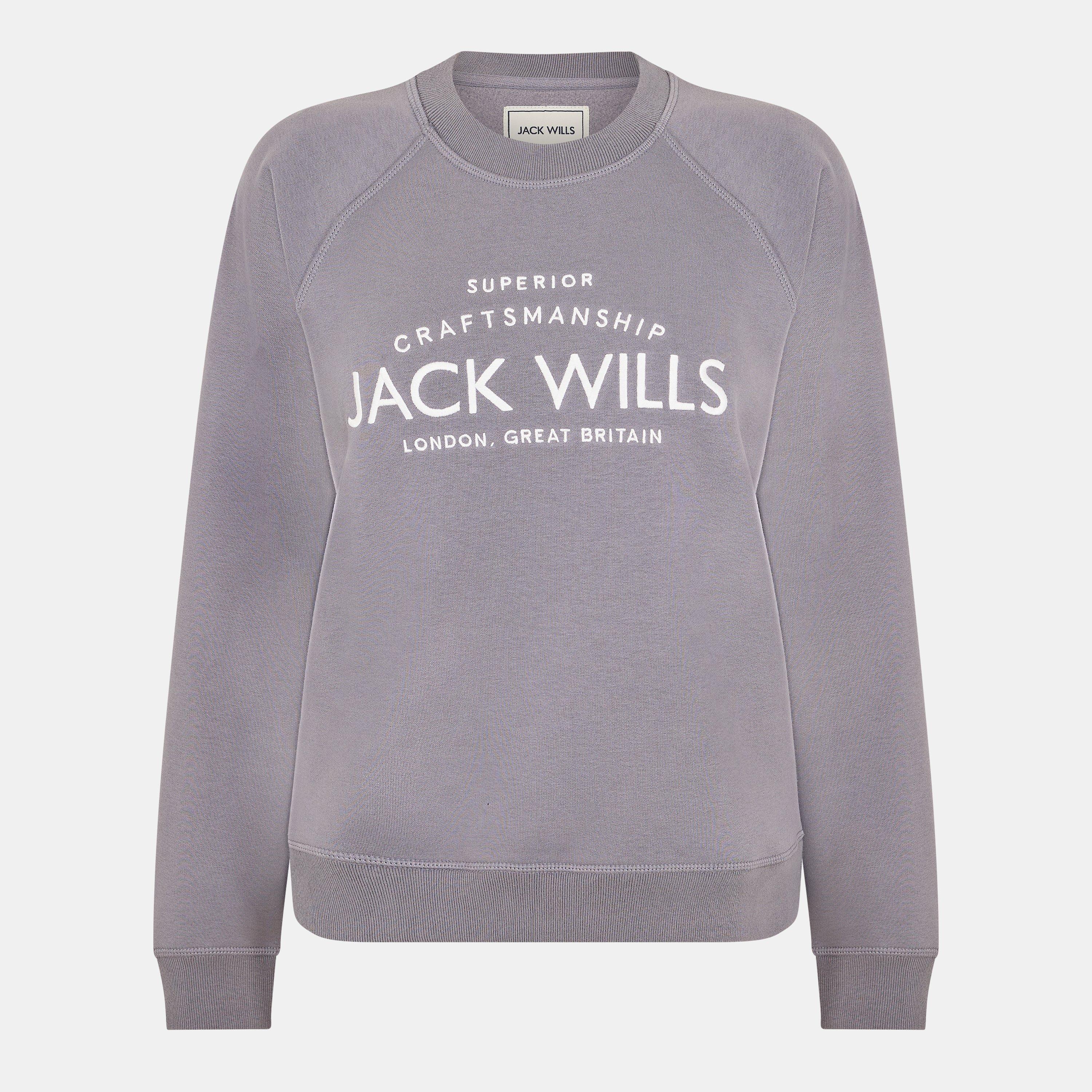 Jack Wills Women's Hunston Graphic Crew Neck Sweatshirt - Dusky Blue - 14 (L)