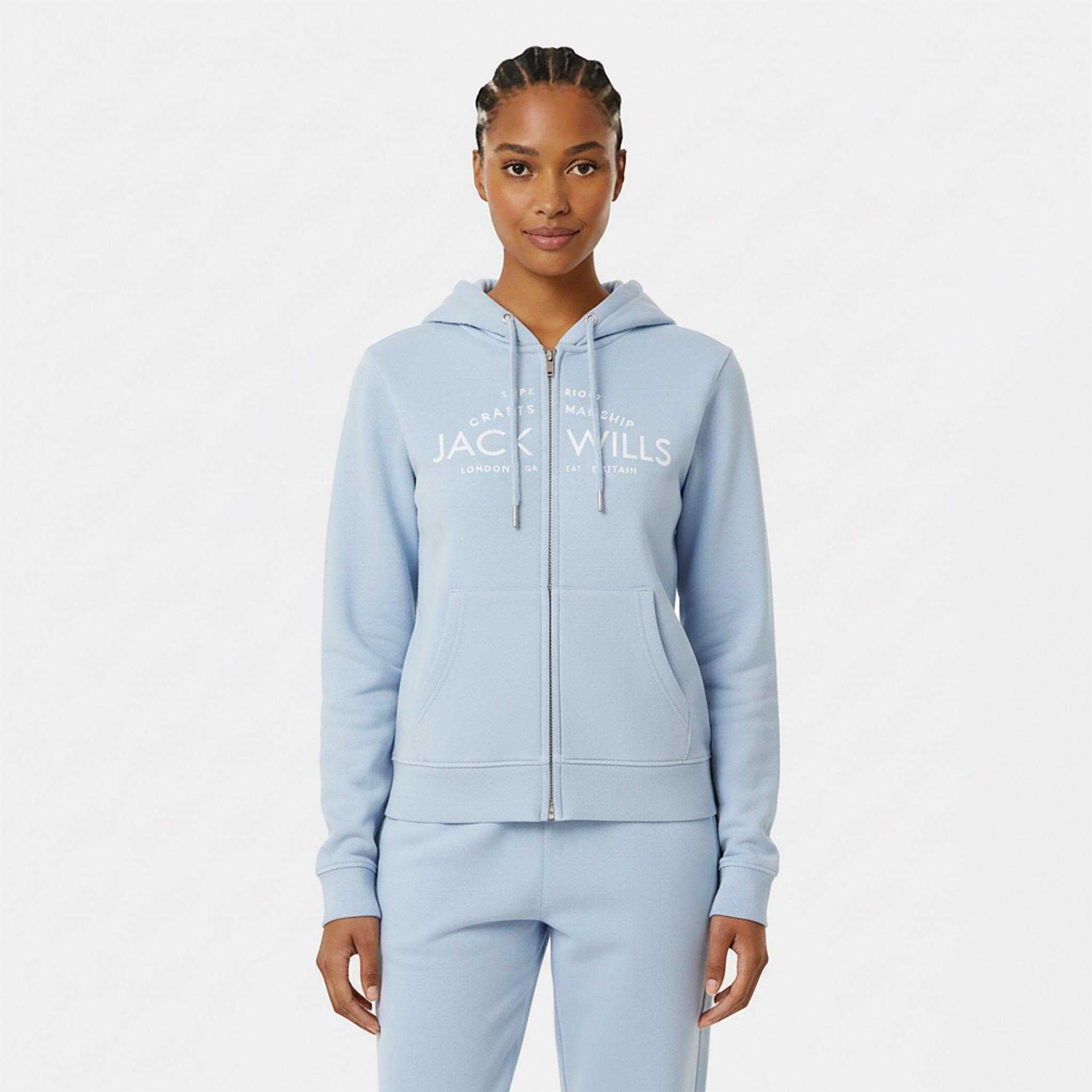 Soft Blue - Jack Wills - Hunston Logo Zip Hoodie - 3