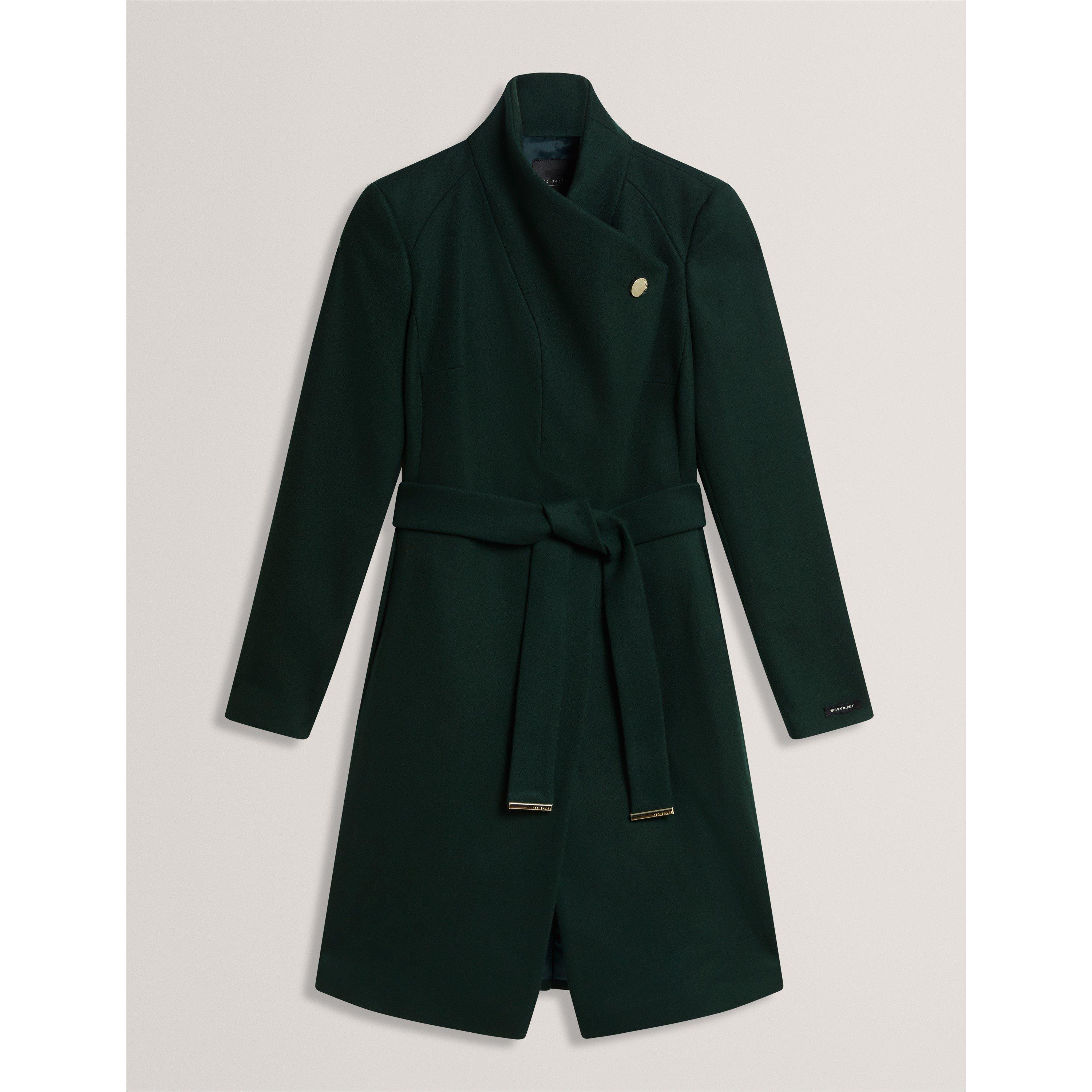 Ted Baker | Womens Rose Belted Midi Wool Long Sleeve Coat | Sports