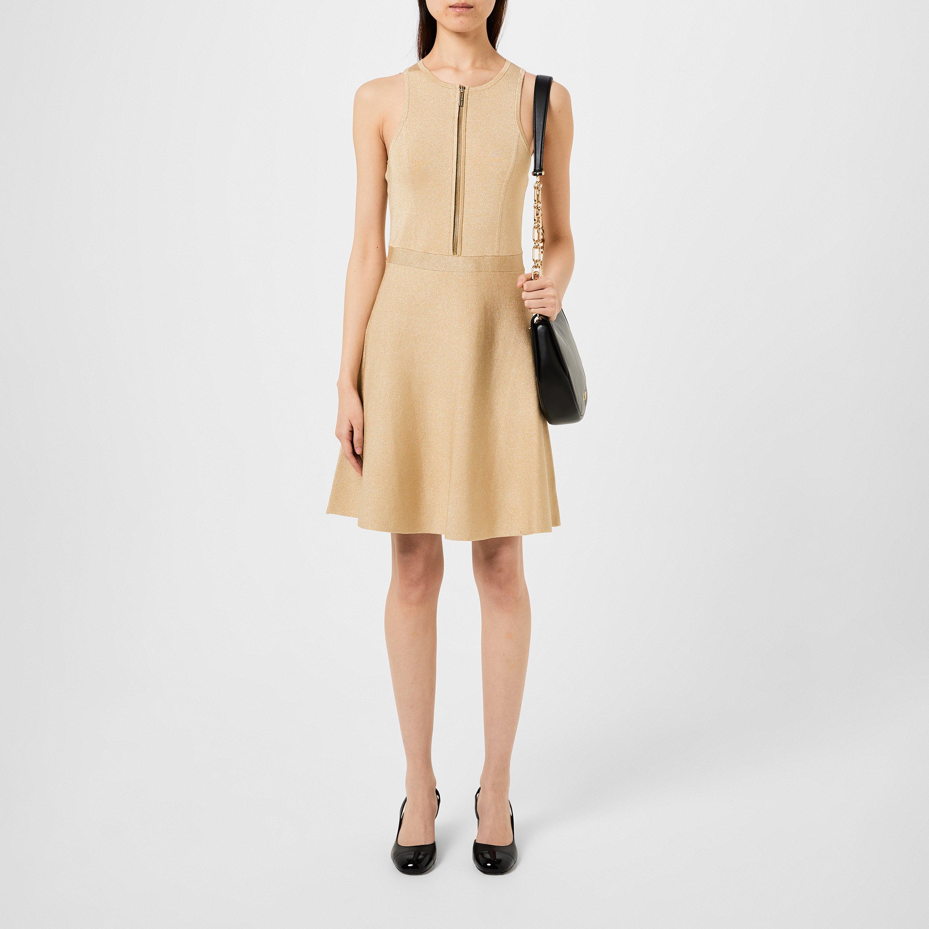 GOLD - MICHAEL Michael Kors - Metallic Flare Dress - 4