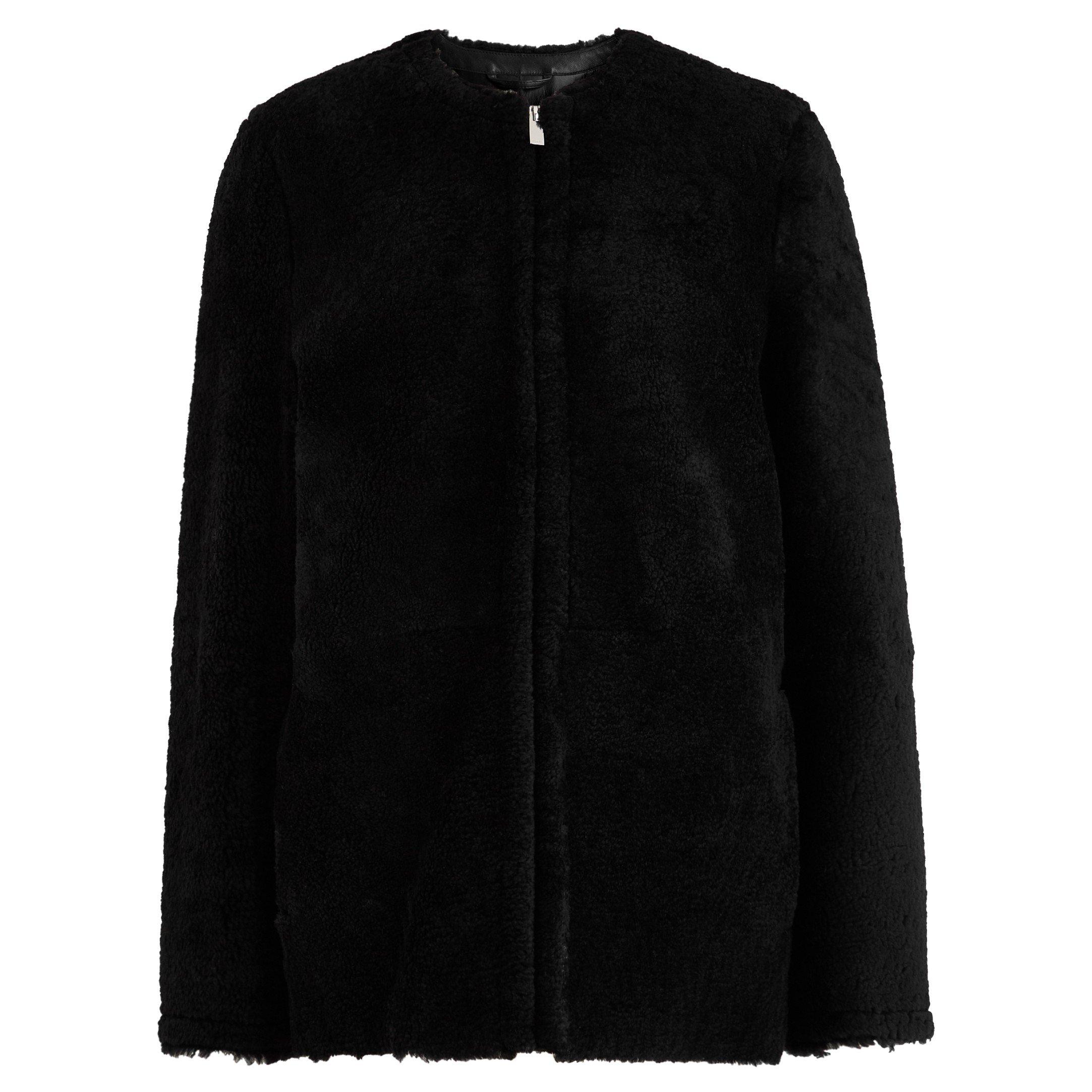 BLACK - Toteme - ZIPPED TEDDY SHEARLING COAT - 1