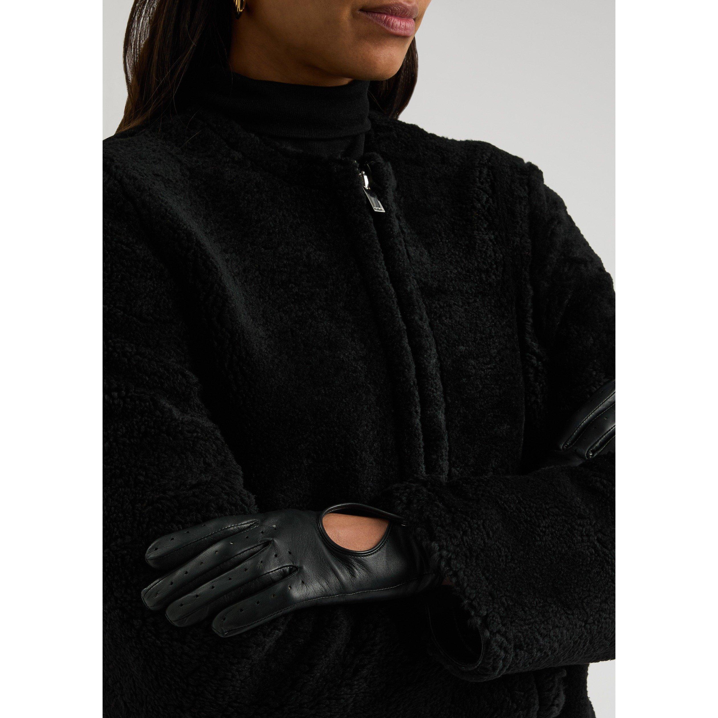 BLACK - Toteme - ZIPPED TEDDY SHEARLING COAT - 4