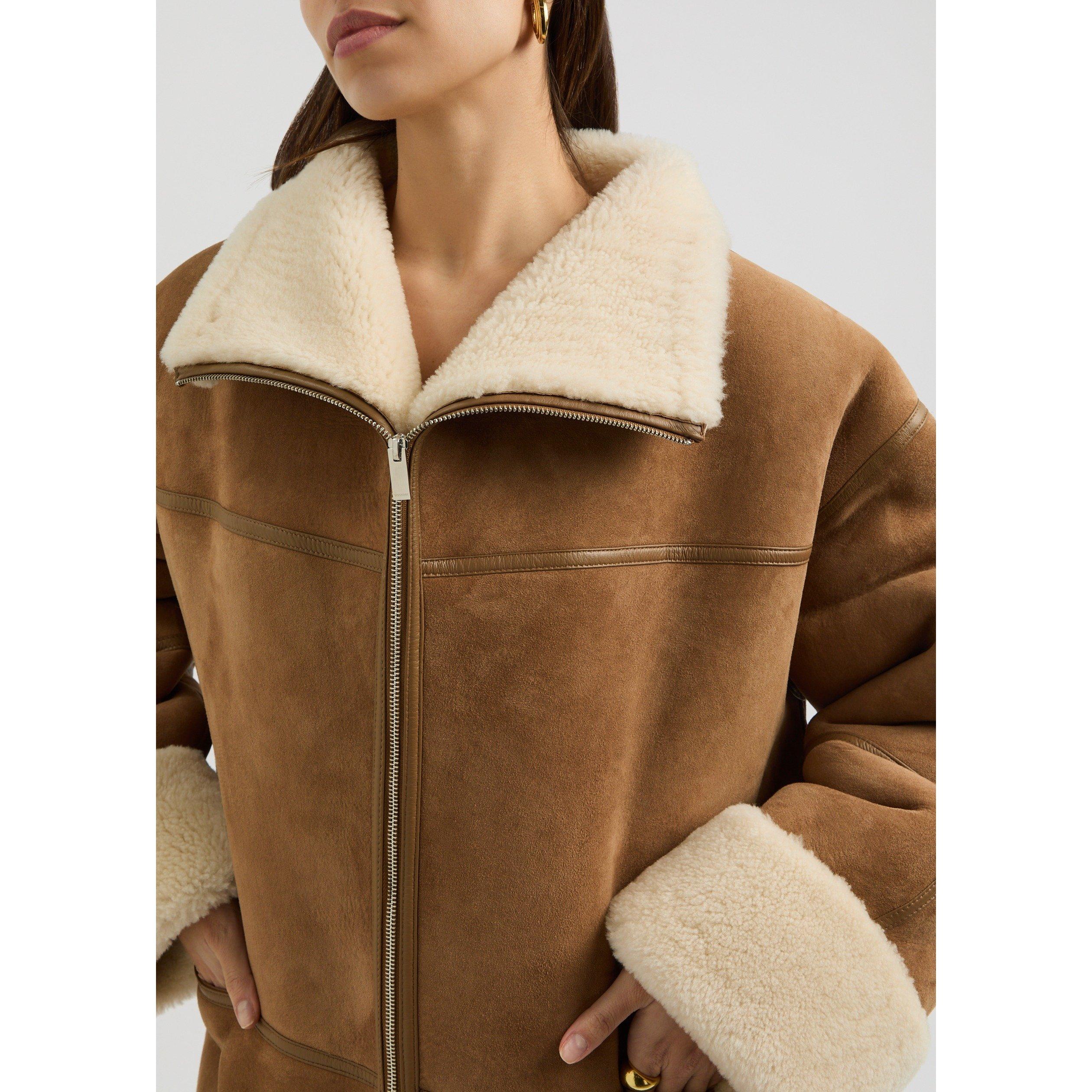 BEIGE - Toteme - SIGNATURE SHEARLING JACKET - 4
