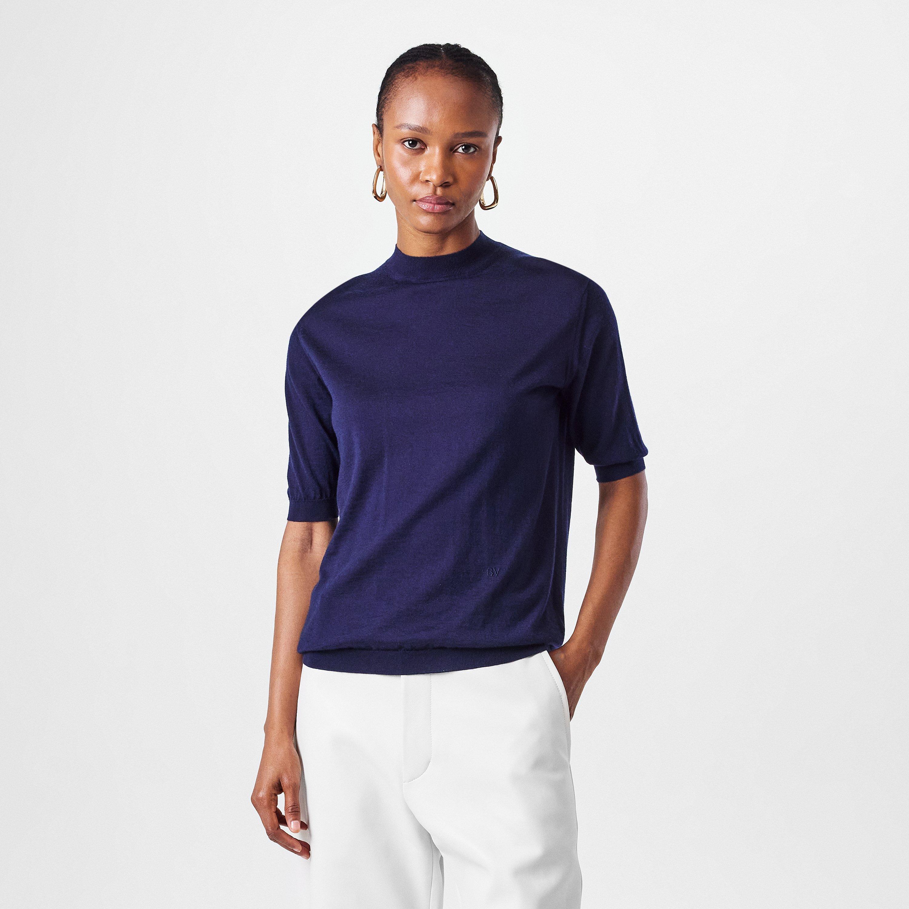 Tシャツ・カットソー BOTTEGA VENETA Midnight Blue Cashmere Polo Shirt Bottega Veneta Midnight Blue Cashmere Polo Shirt | Balardi